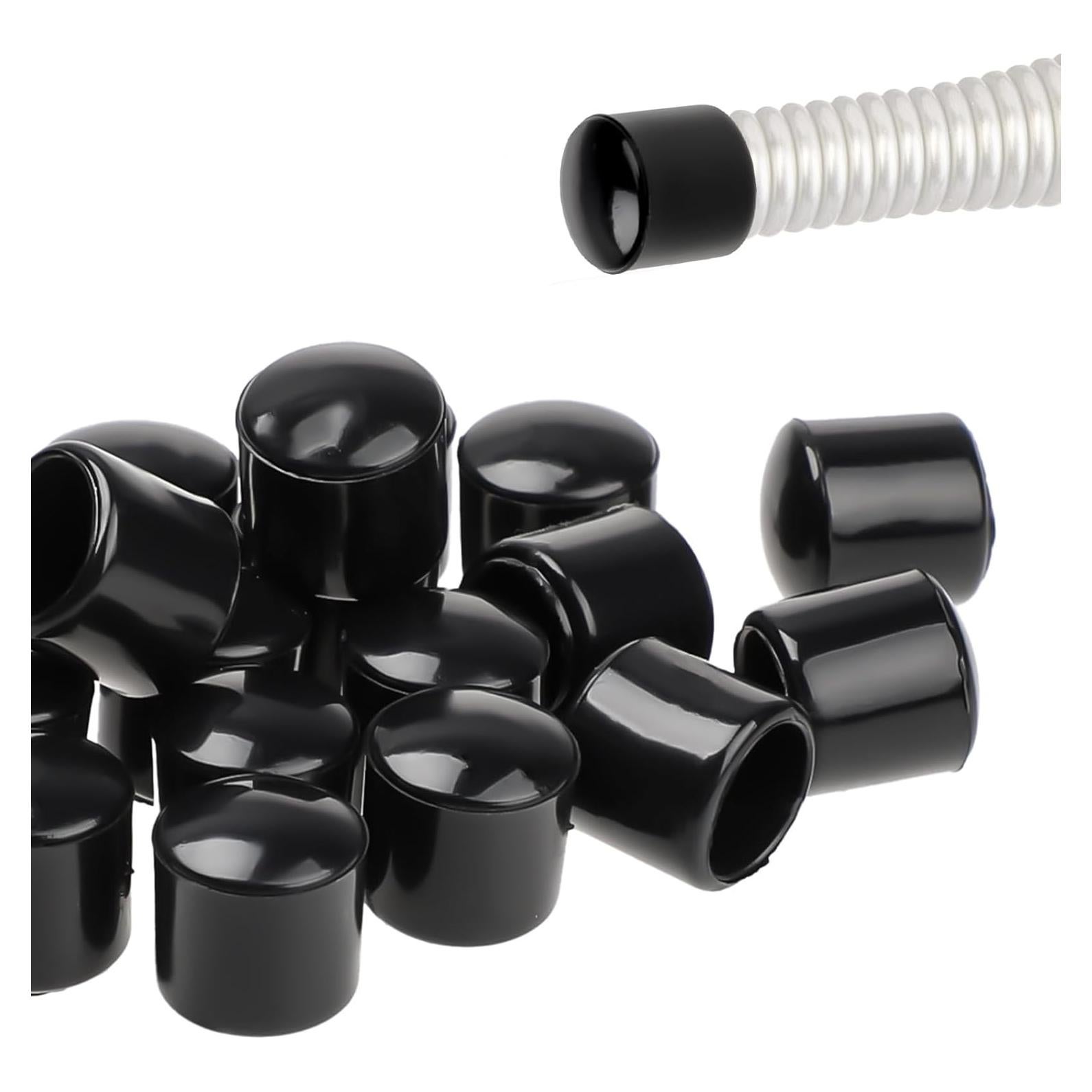 20 Tapas de Tapones de Puerta Abeillo Negras de Goma 10 mm