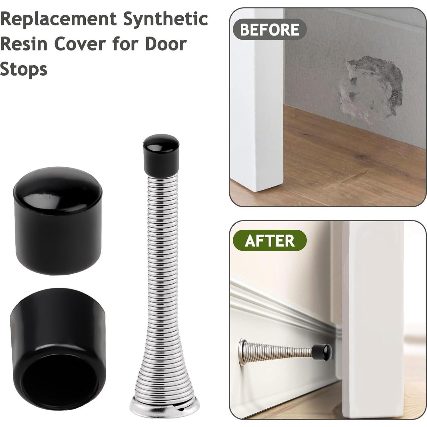 20 Tapas de Tapones de Puerta Abeillo Negras de Goma 10 mm