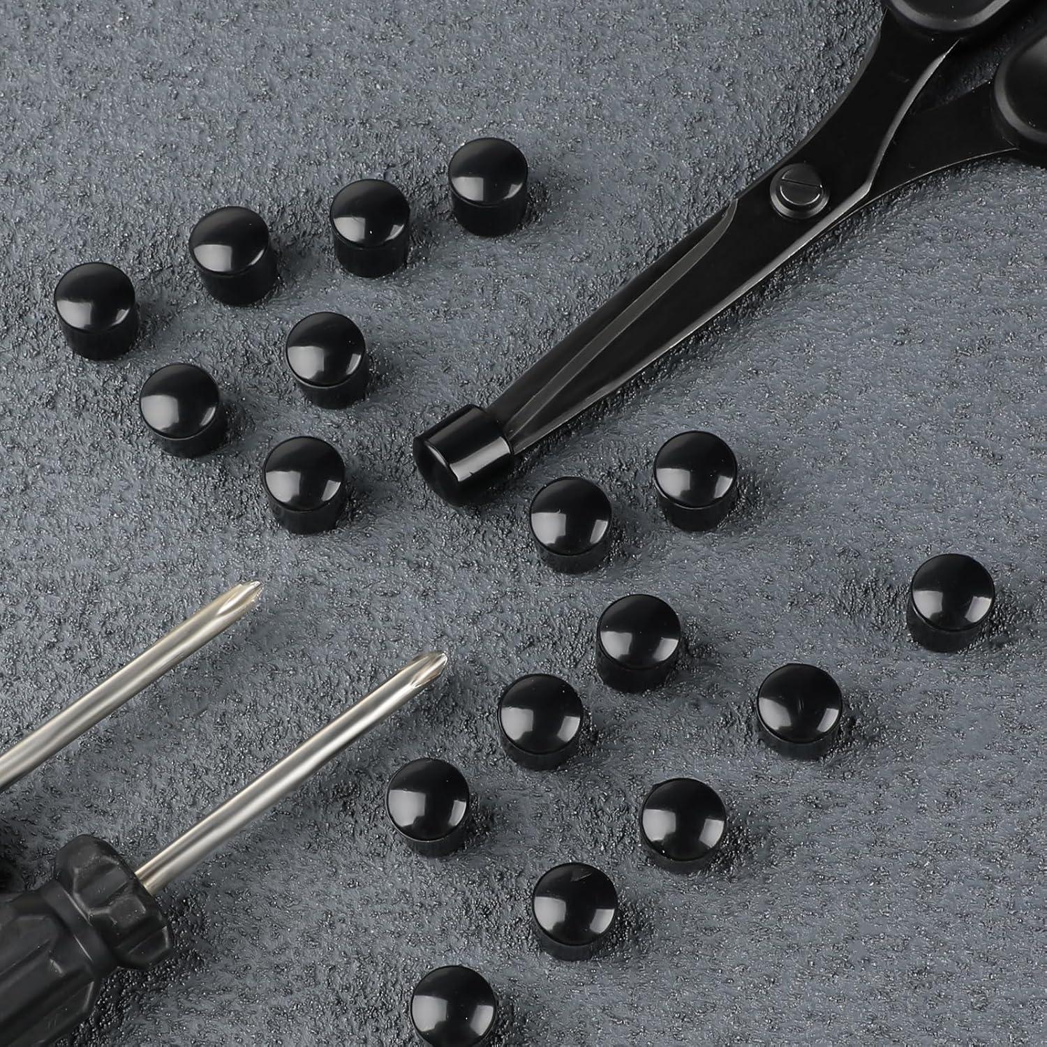 20 Tapas de Tapones de Puerta Abeillo Negras de Goma 10 mm