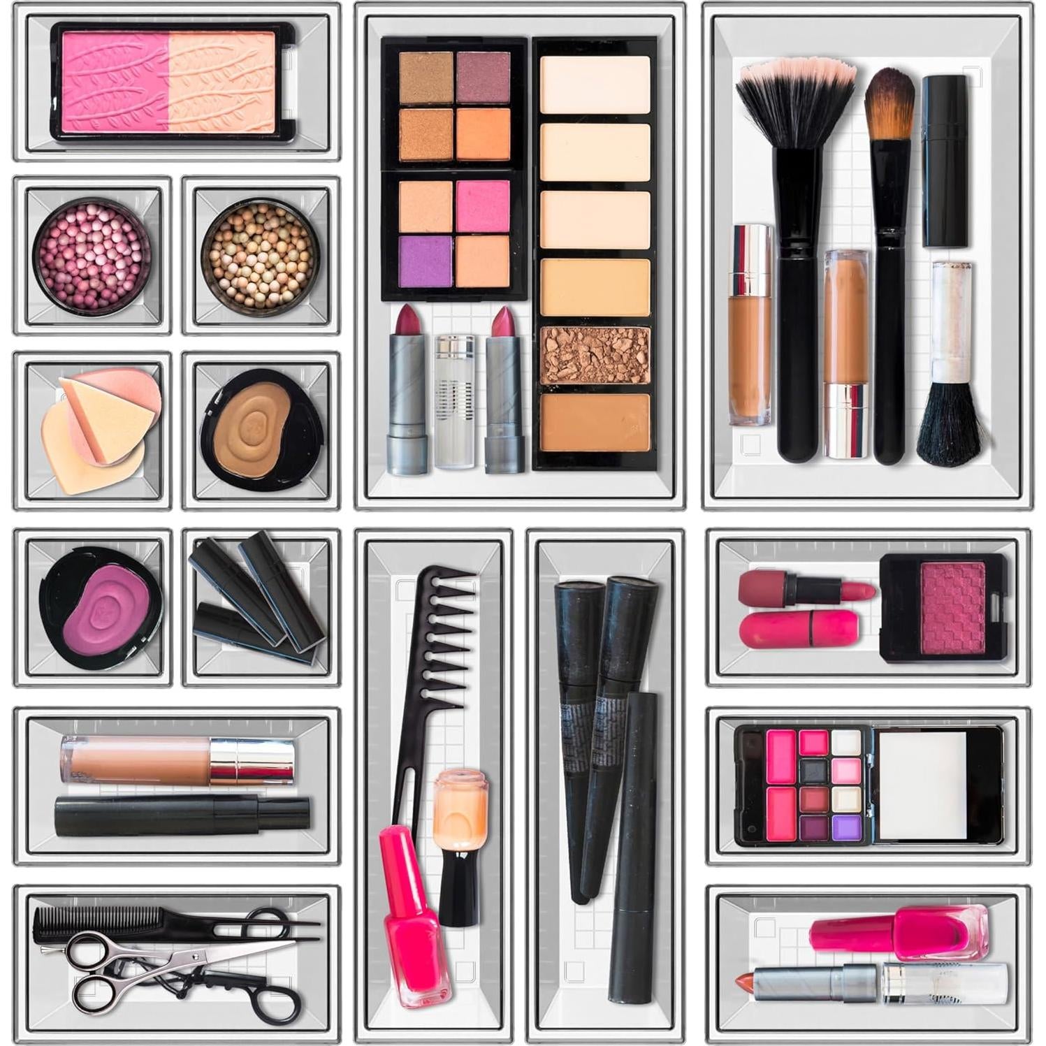 Set de 16 Organizadores Acrílicos Apilables Yan & Hin 24.1x16.4x11cm