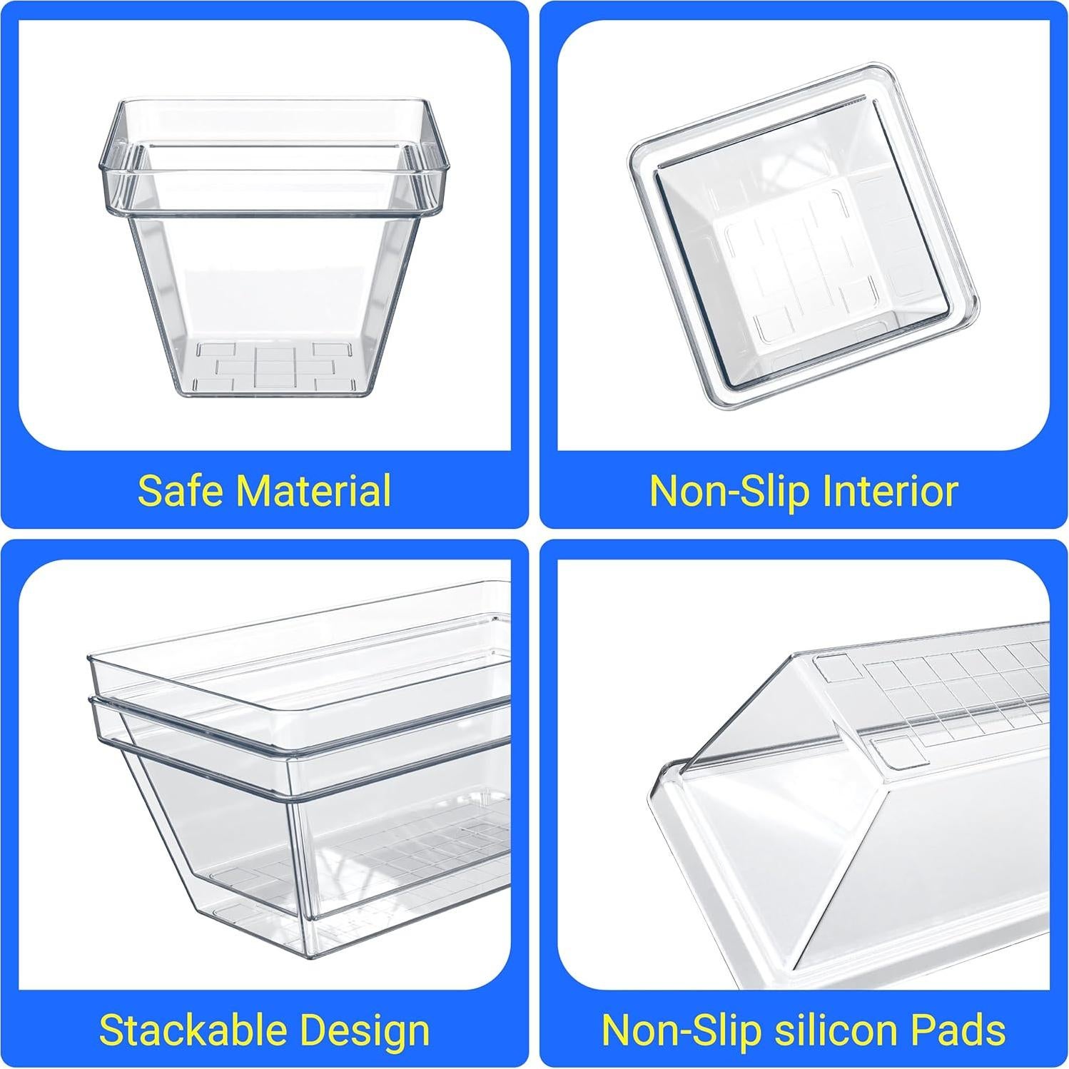Set de 16 Organizadores Acrílicos Apilables Yan & Hin 24.1x16.4x11cm