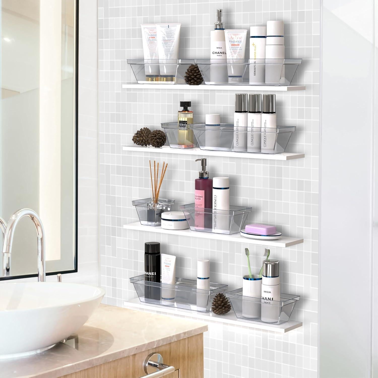 Set de 16 Organizadores Acrílicos Apilables Yan & Hin 24.1x16.4x11cm