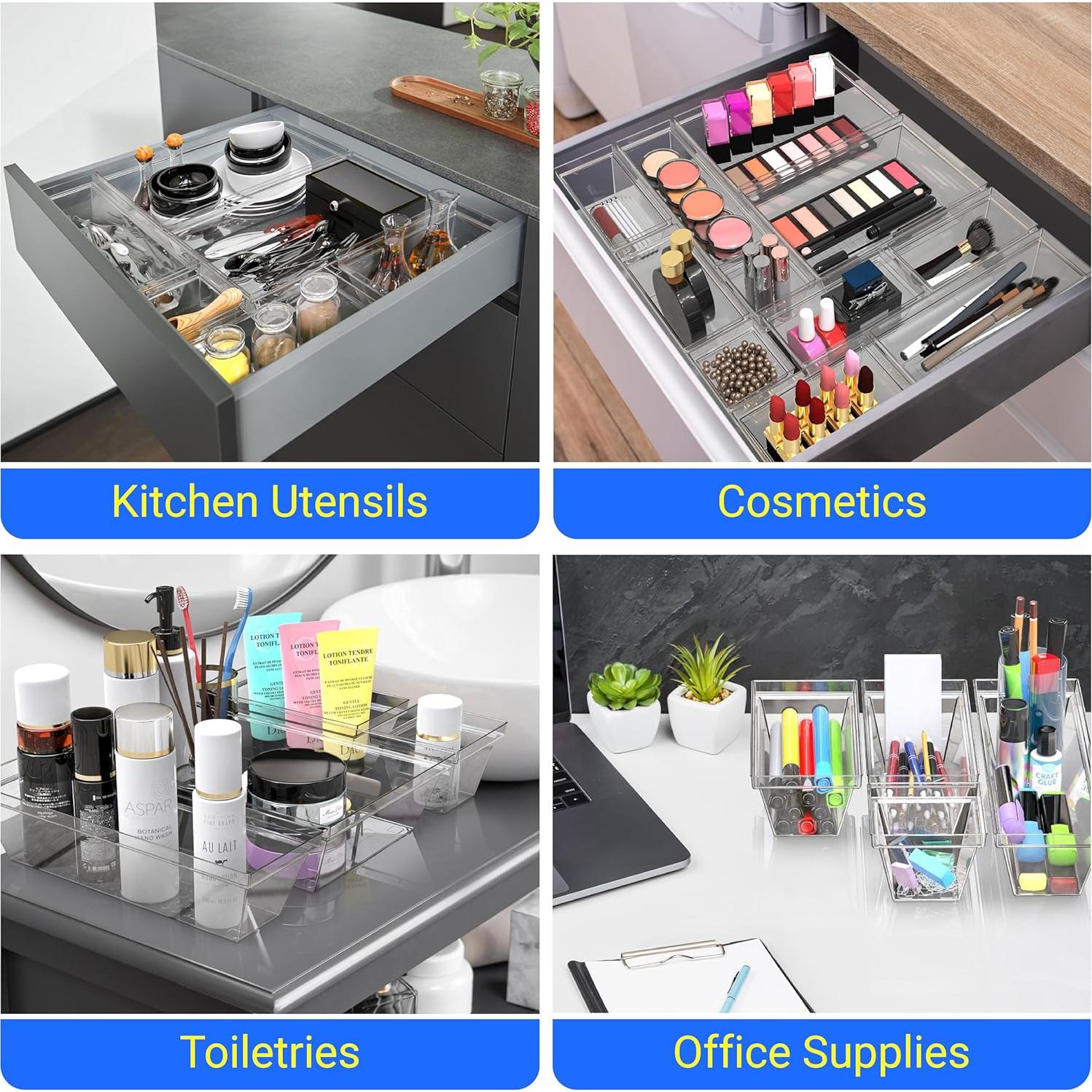 Set de 16 Organizadores Acrílicos Apilables Yan & Hin 24.1x16.4x11cm