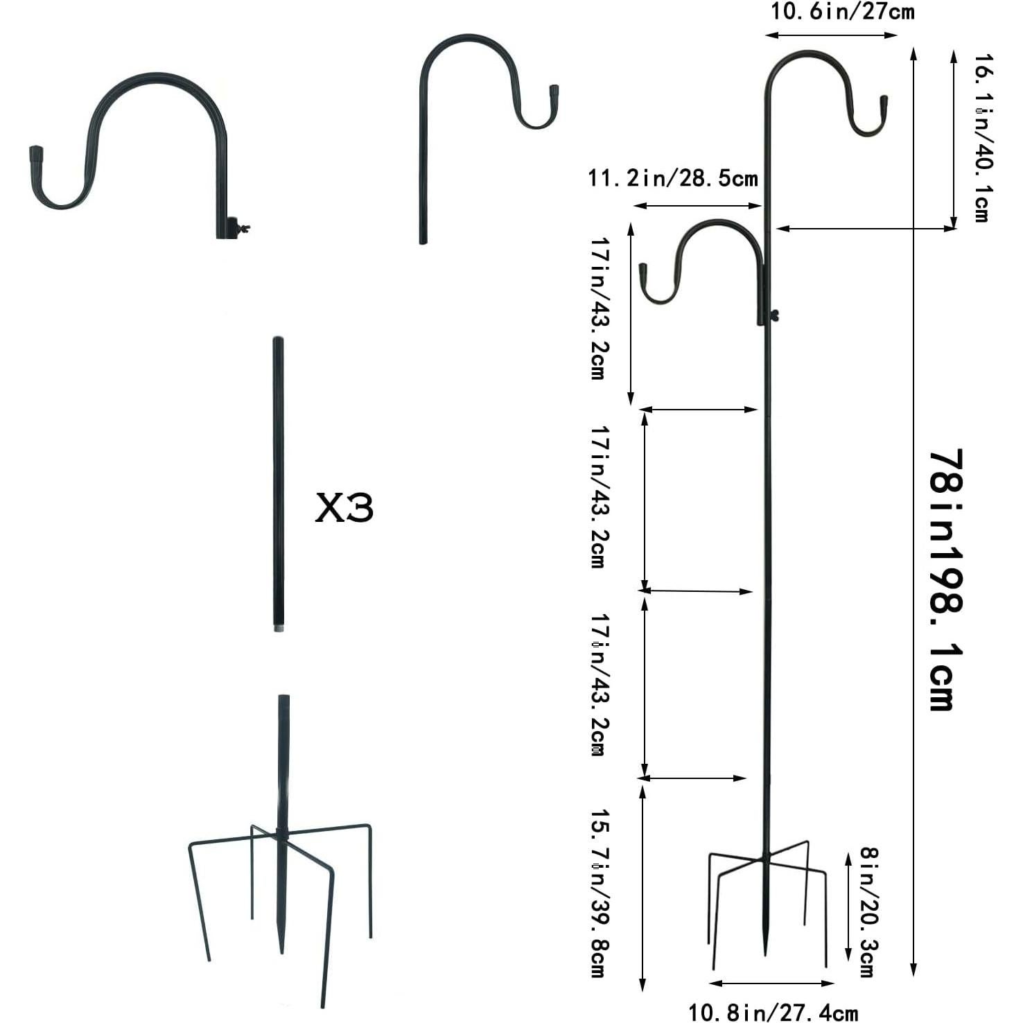 Gancho de Pastor Doble MIPON Ajustable 198 cm para Jardín