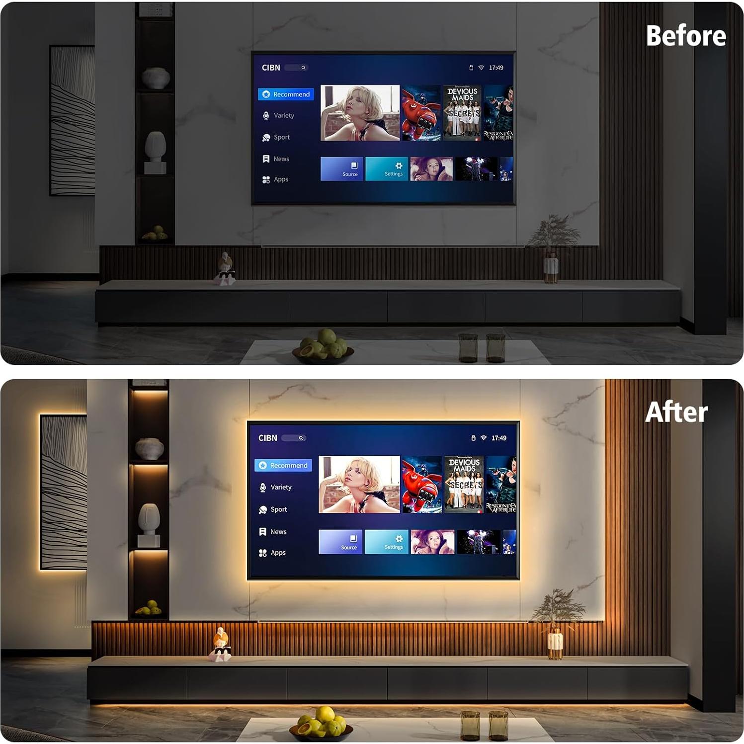 Tira de luces LED Echosari 1.0m 2700K con control remoto