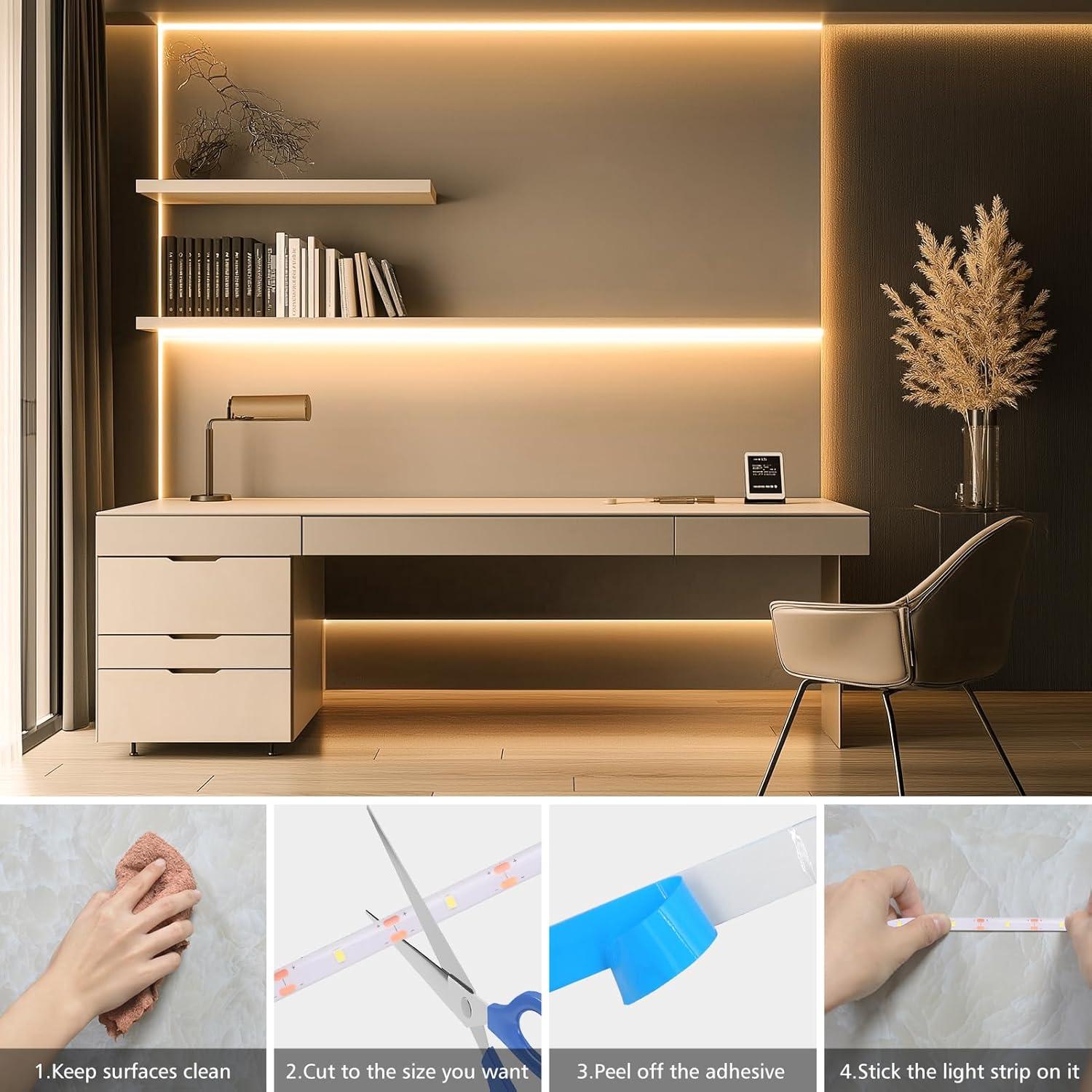 Tira de luces LED Echosari 1.0m 2700K con control remoto