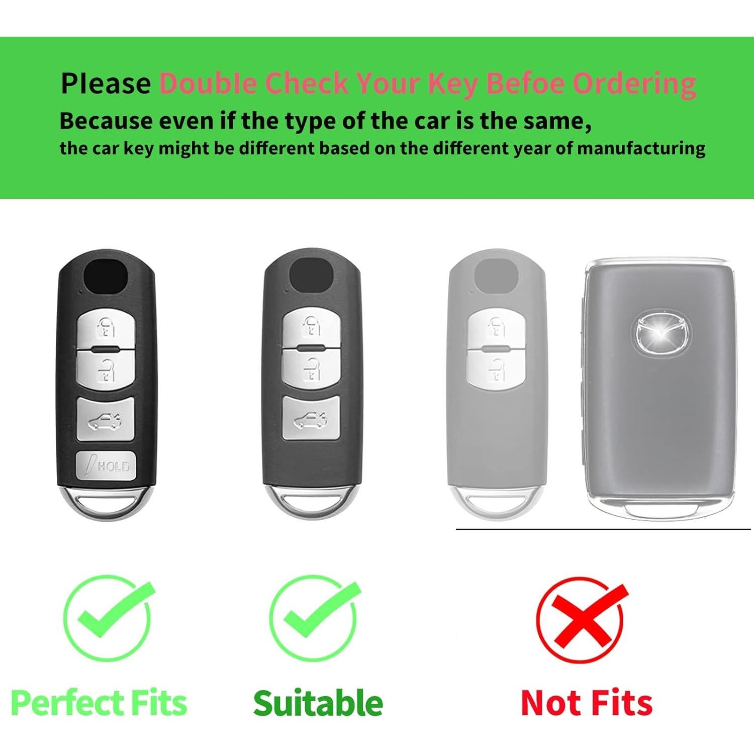 Cubierta de Llave Mazda 3 6 8 Miata CX-3 TPU 360 Grados