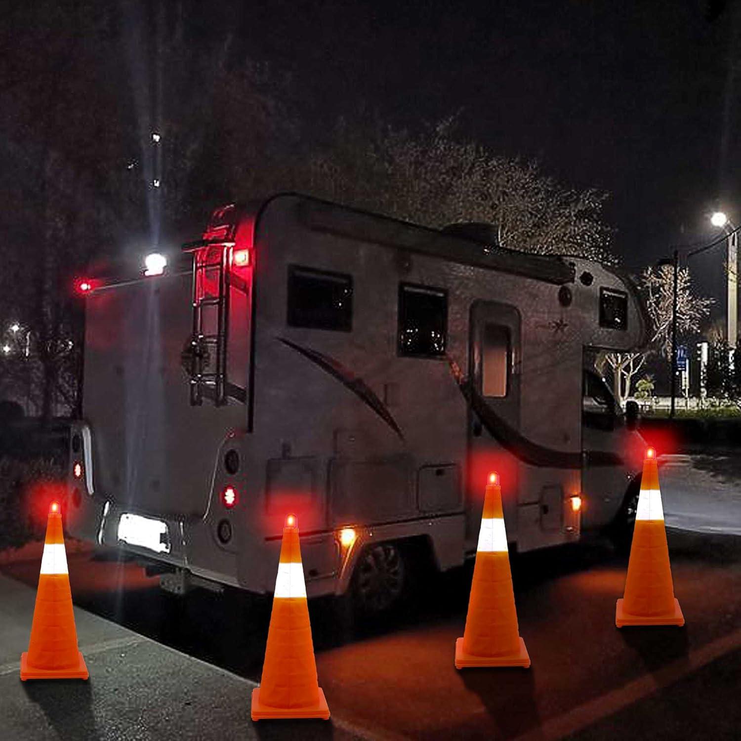 Luz LED de Advertencia BATTIFE para Conos de Tráfico - 2 Paquetes