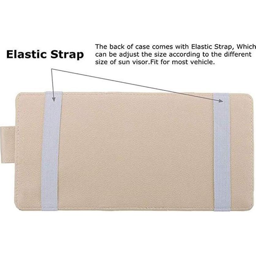 Organizador de Visera de Coche Itenqi Beige Cuero PU Multifuncional