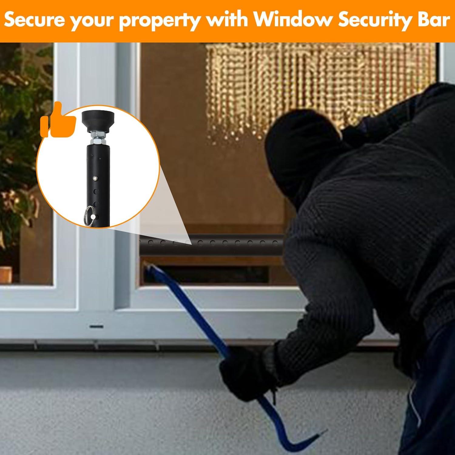 Barra de Seguridad Ajustable EUIJOIP para Puertas y Ventanas 43-130 cm