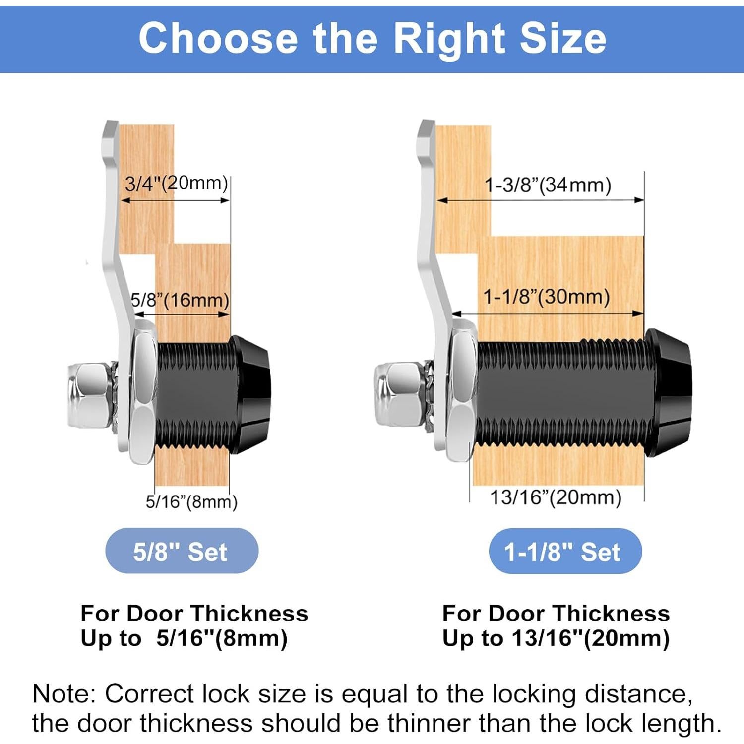 Cerradura de Caja de Herramientas Cylinnda Negra con Llaves 16mm