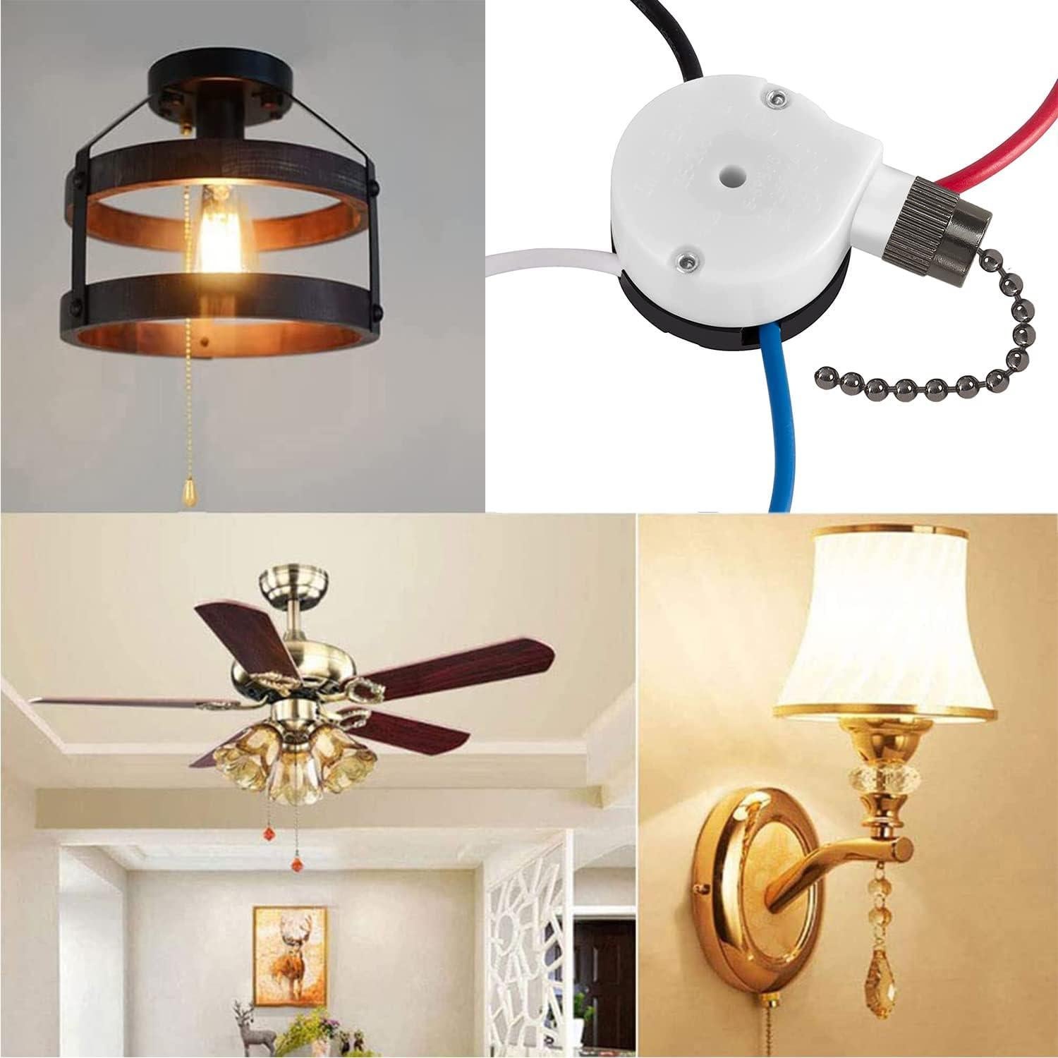 Interruptor de Ventilador de Techo Aoprofree 3 Velocidades Negro