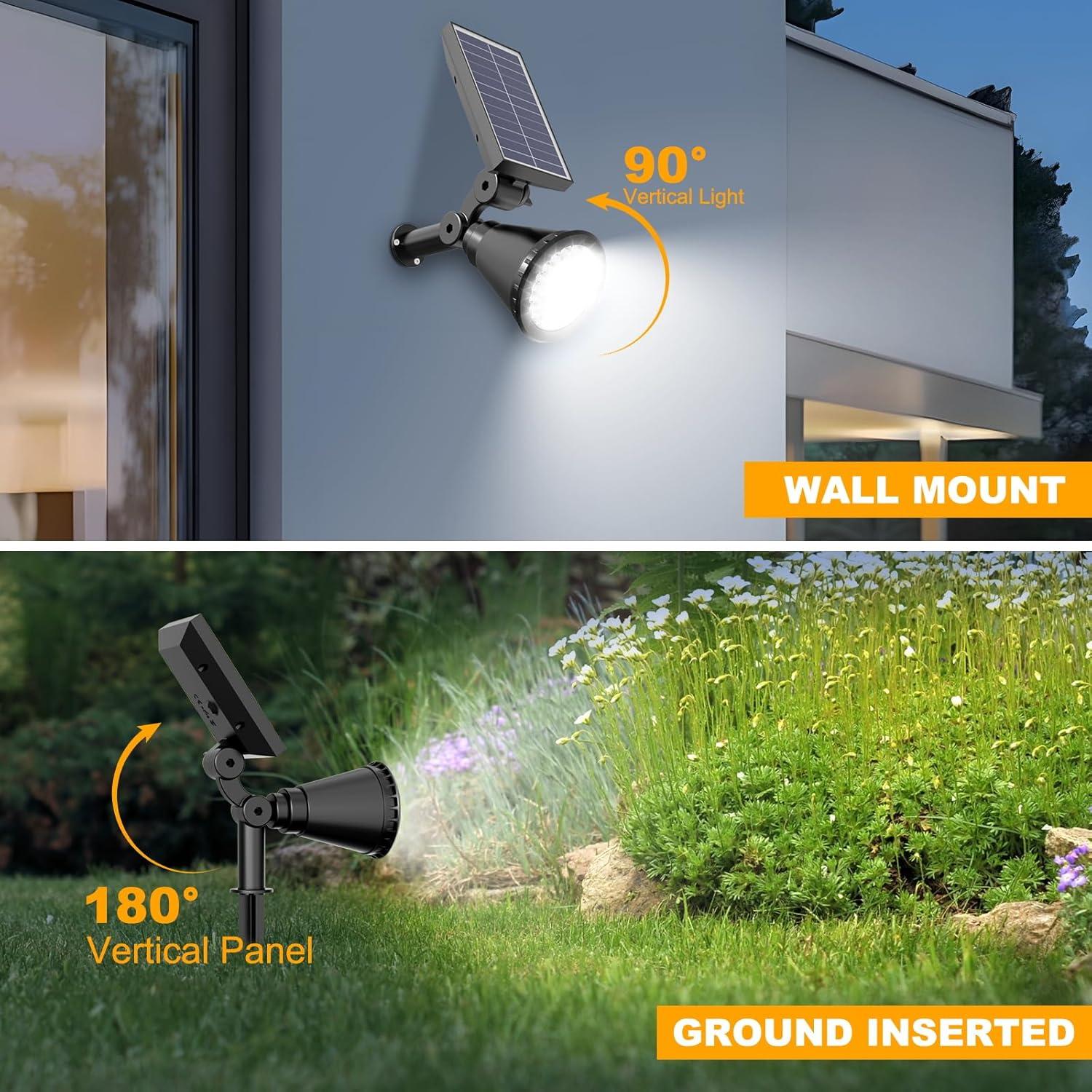 Luces Solares Exteriores APOMAO 36 LEDs 1000LM 2 Paquete