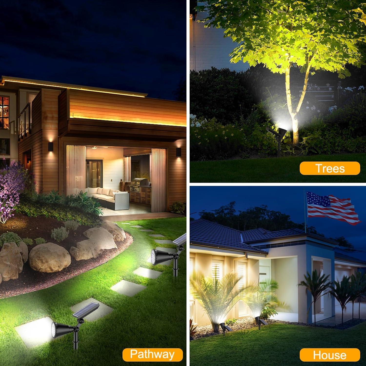 Luces Solares Exteriores APOMAO 36 LEDs 1000LM 2 Paquete