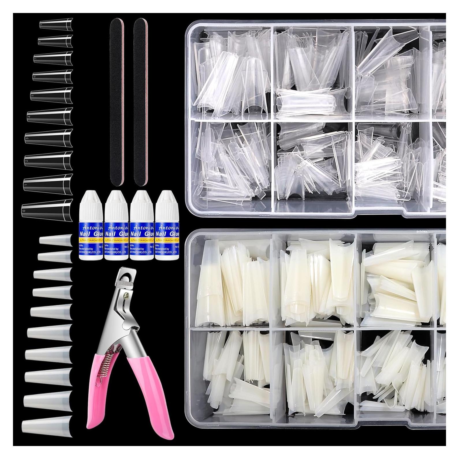 Kit de Consejos de Uñas Acrílicas Yokilly 1000 PCS con Pegamento