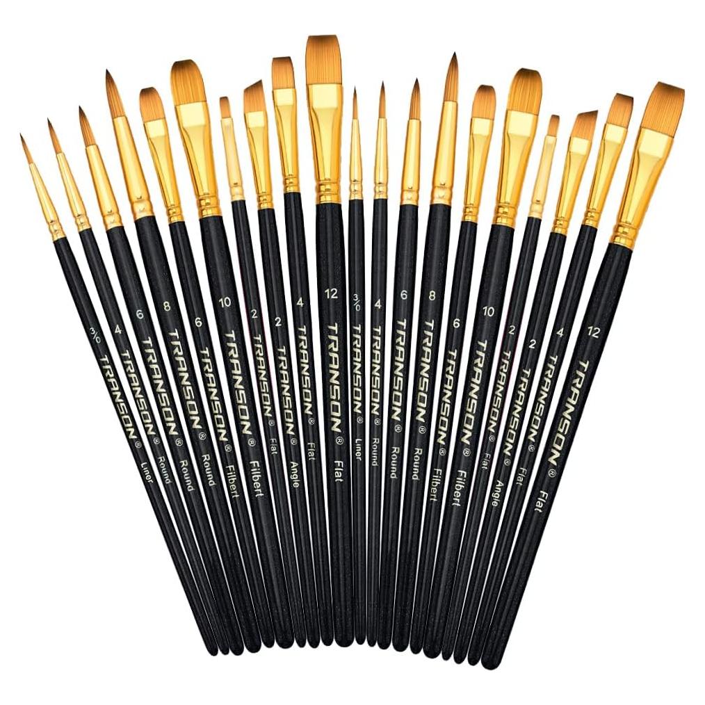 Set de Pinceles de Pintura Transon 20 Piezas Nylon Negro