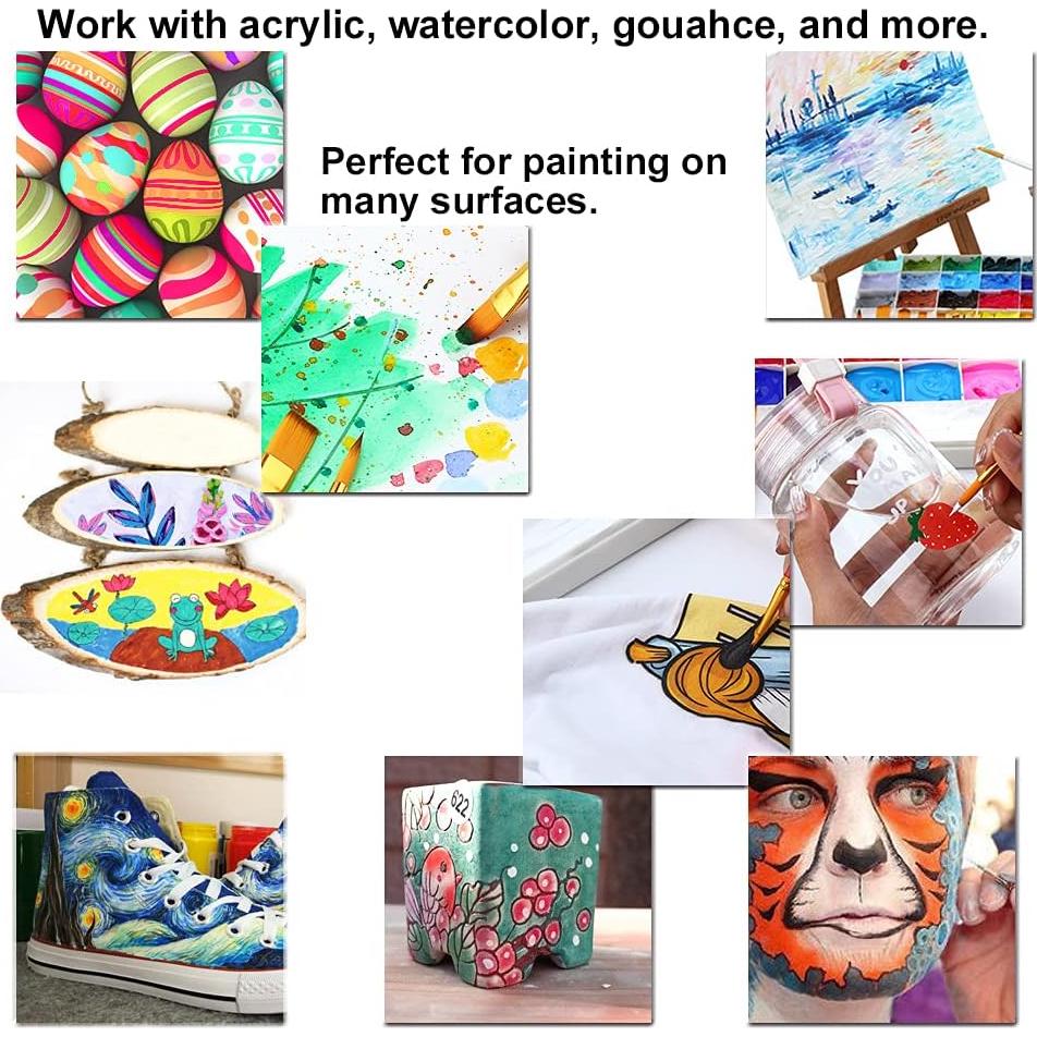 Set de Pinceles de Pintura Transon 20 Piezas Nylon Negro