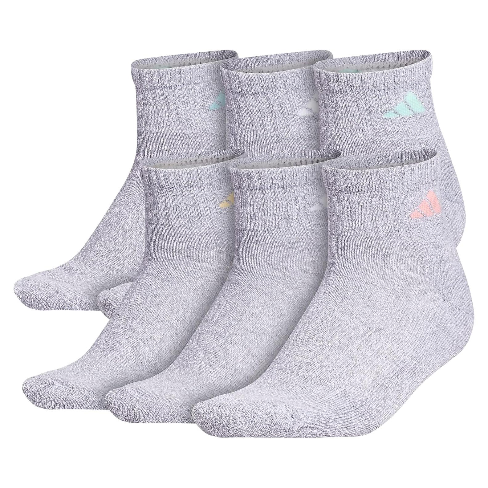 Paquete de 6 Calcetines Cortos Adidas para Mujeres - Talla 36-42