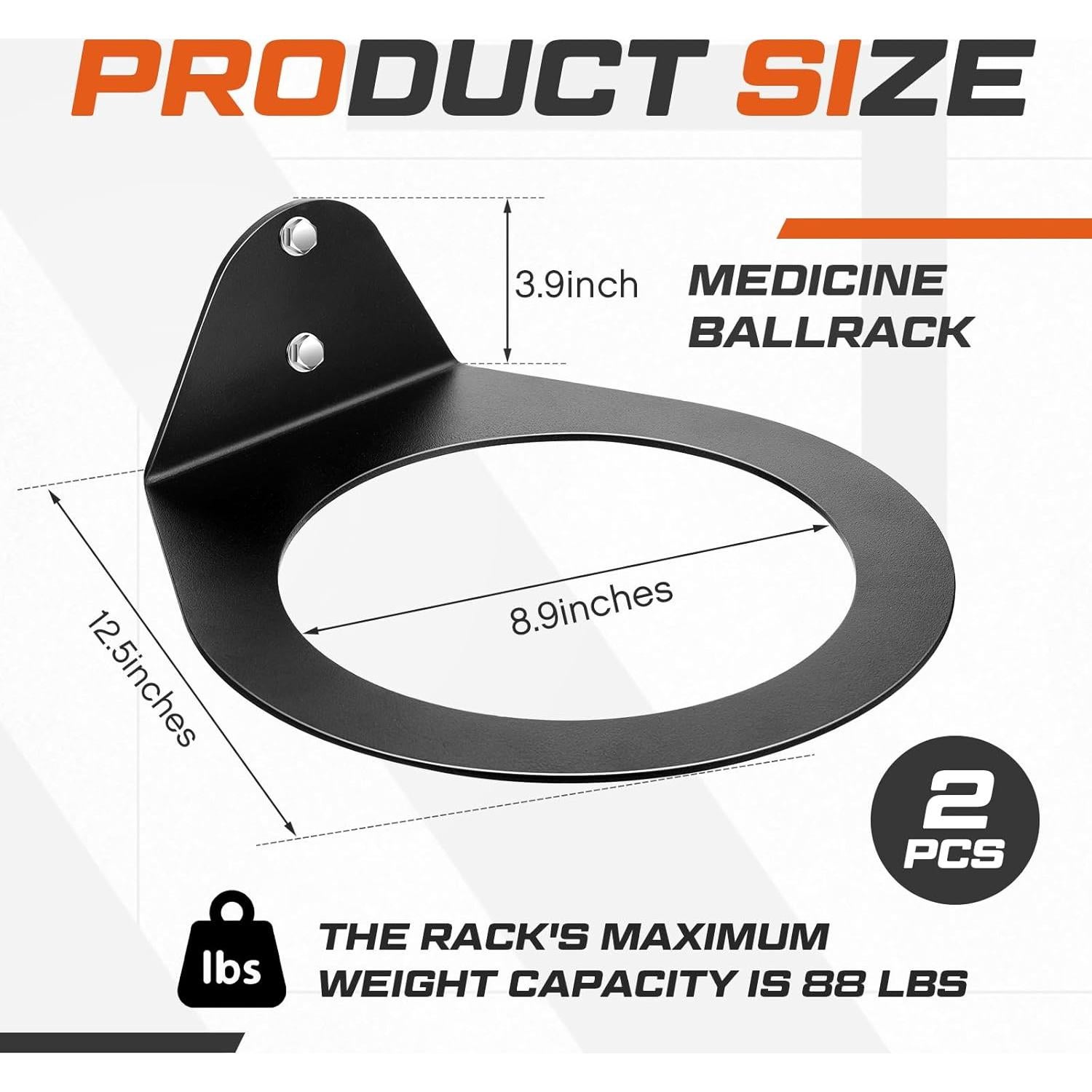 Soporte de Pared para Balones Medicinales Gisafai 30.5 cm