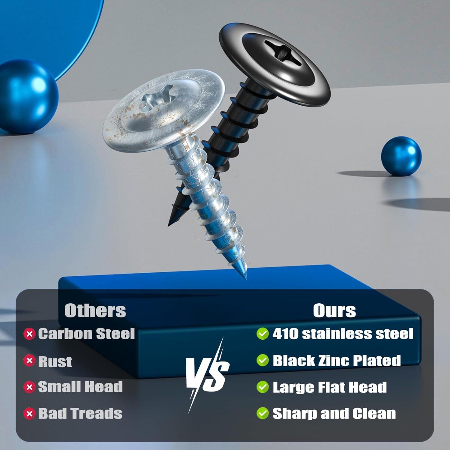 Kit de 160 Tornillos Autoperforantes VGBUY #8 Acero Inoxidable 410