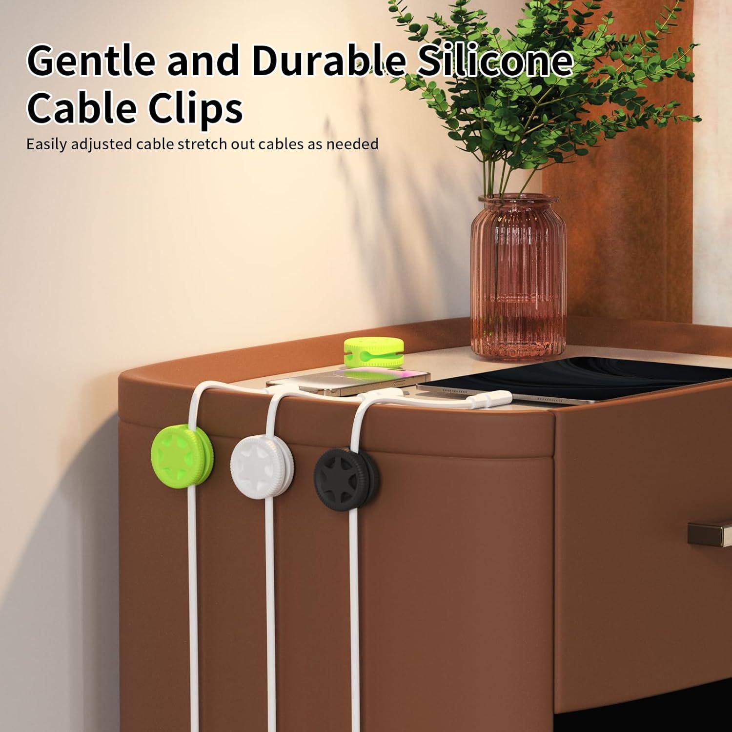 6 Clips Organizadores de Cables XenovaX - Soporte para Escritorio