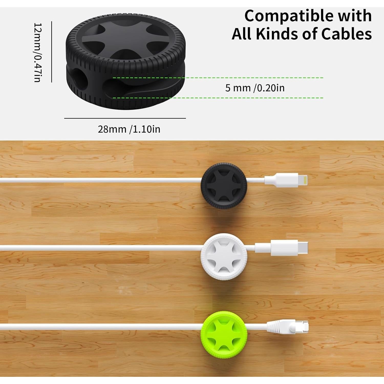 6 Clips Organizadores de Cables XenovaX - Soporte para Escritorio
