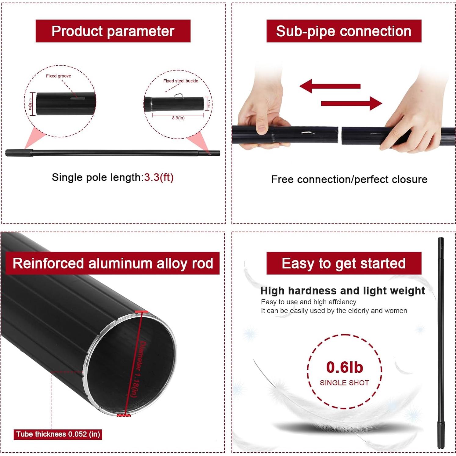 Kit de Limpieza de Ventanas ZKUAOGDI 5m con Poste de Aluminio