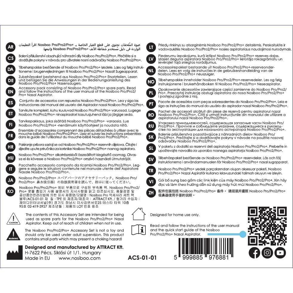 Juego de Accesorios Nosiboo Pro Azul - Repuestos para Aspirador Nasal