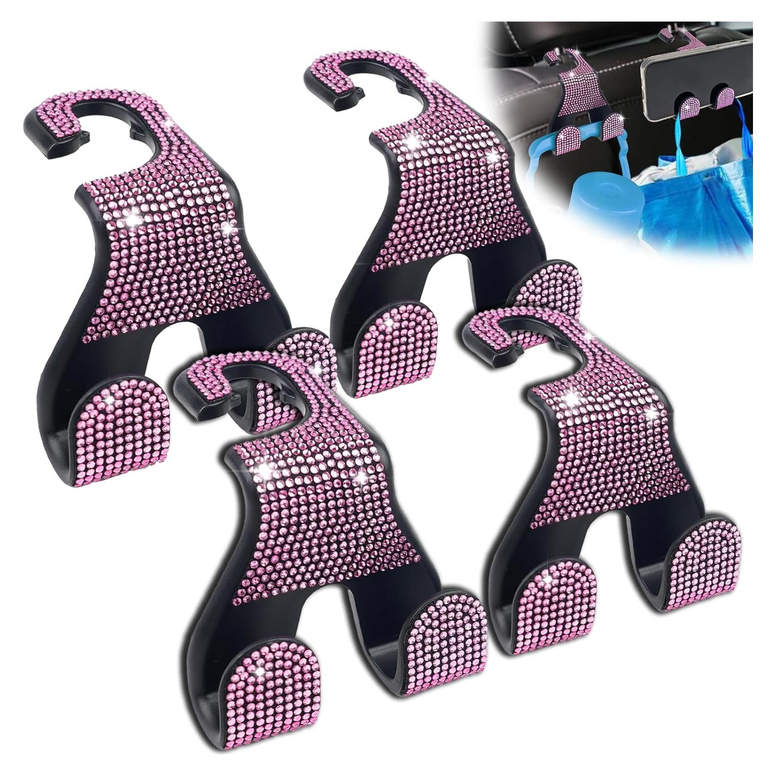 Ganchos de Reposacabezas MUPEAK 4 Piezas Rosa Cristal