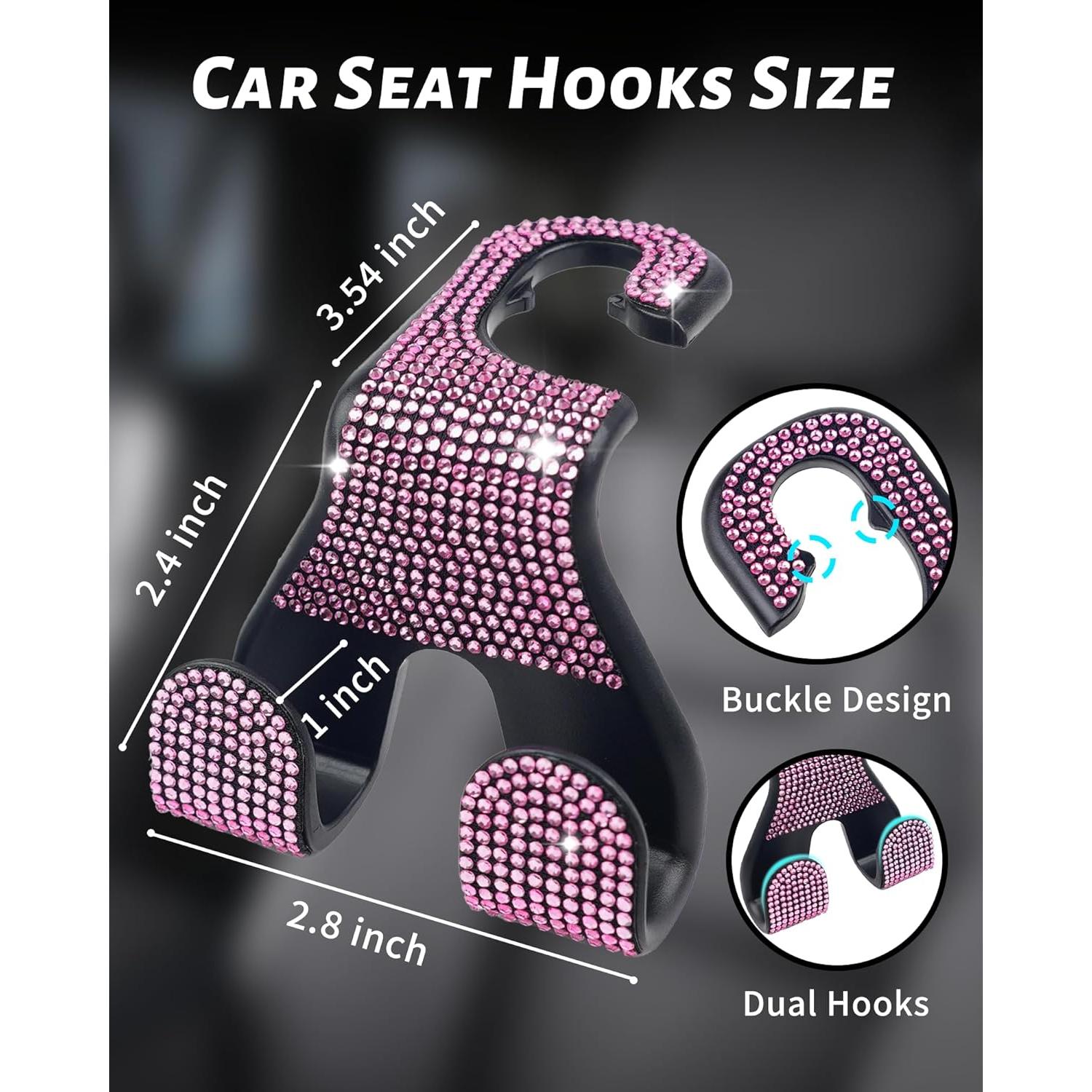 Ganchos de Reposacabezas MUPEAK 4 Piezas Rosa Cristal