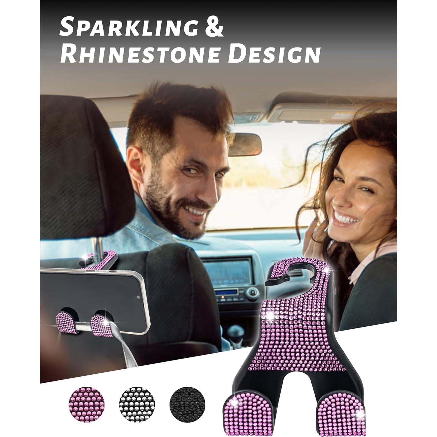 Ganchos de Reposacabezas MUPEAK 4 Piezas Rosa Cristal