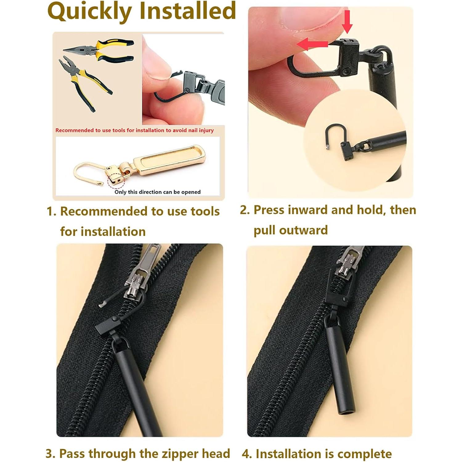 20 Tiradores de Cremallera Universal CUNSWEN 5 Colores