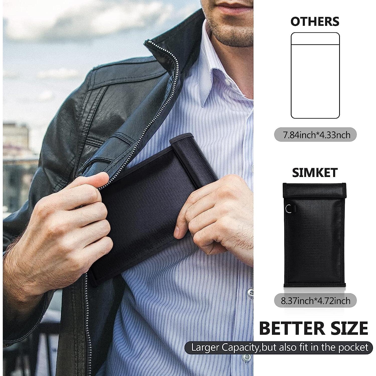 Bolsas Faraday Simket para Teléfonos y Llaves de Auto - 2 Piezas