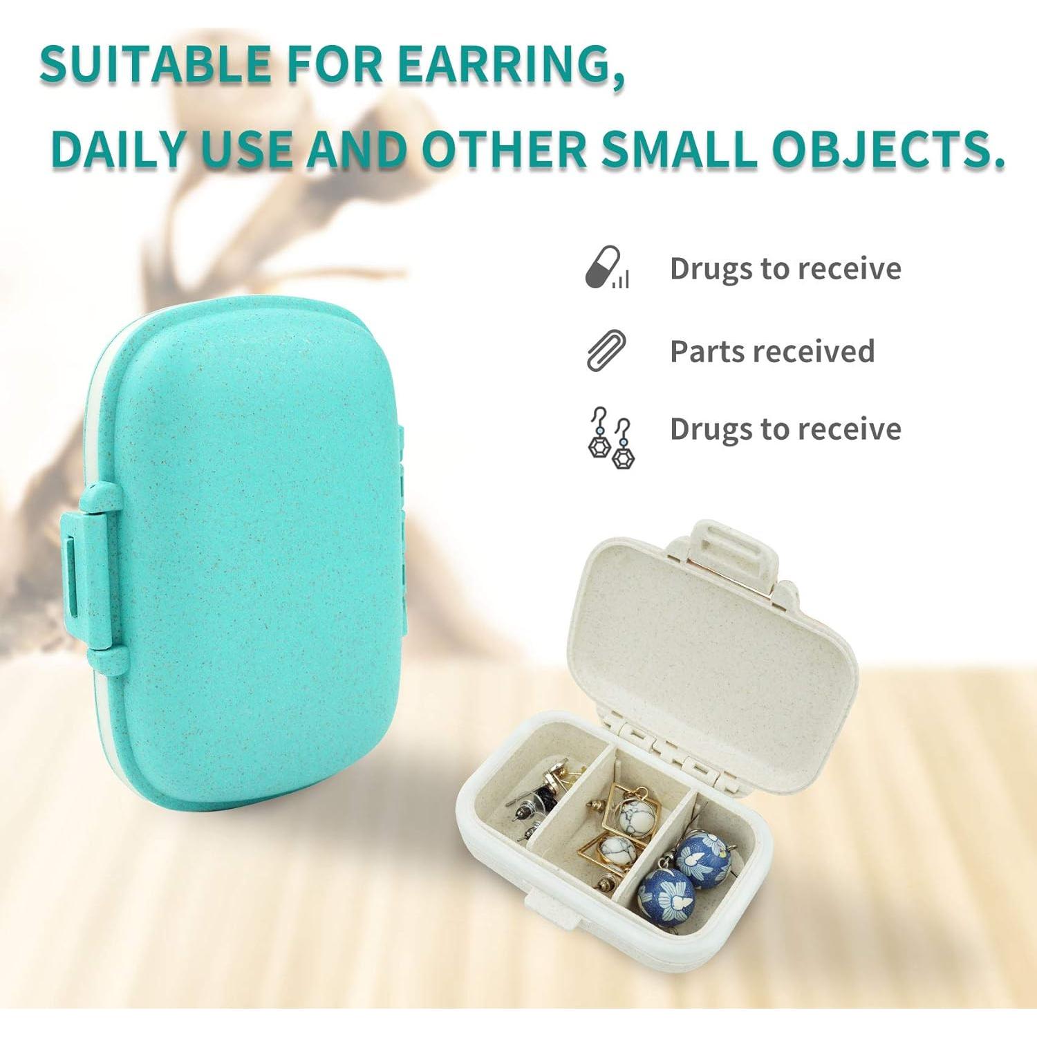 Organizador de Pastillas Qeedy Rosa 2 Pack, Impermeable y Compacto