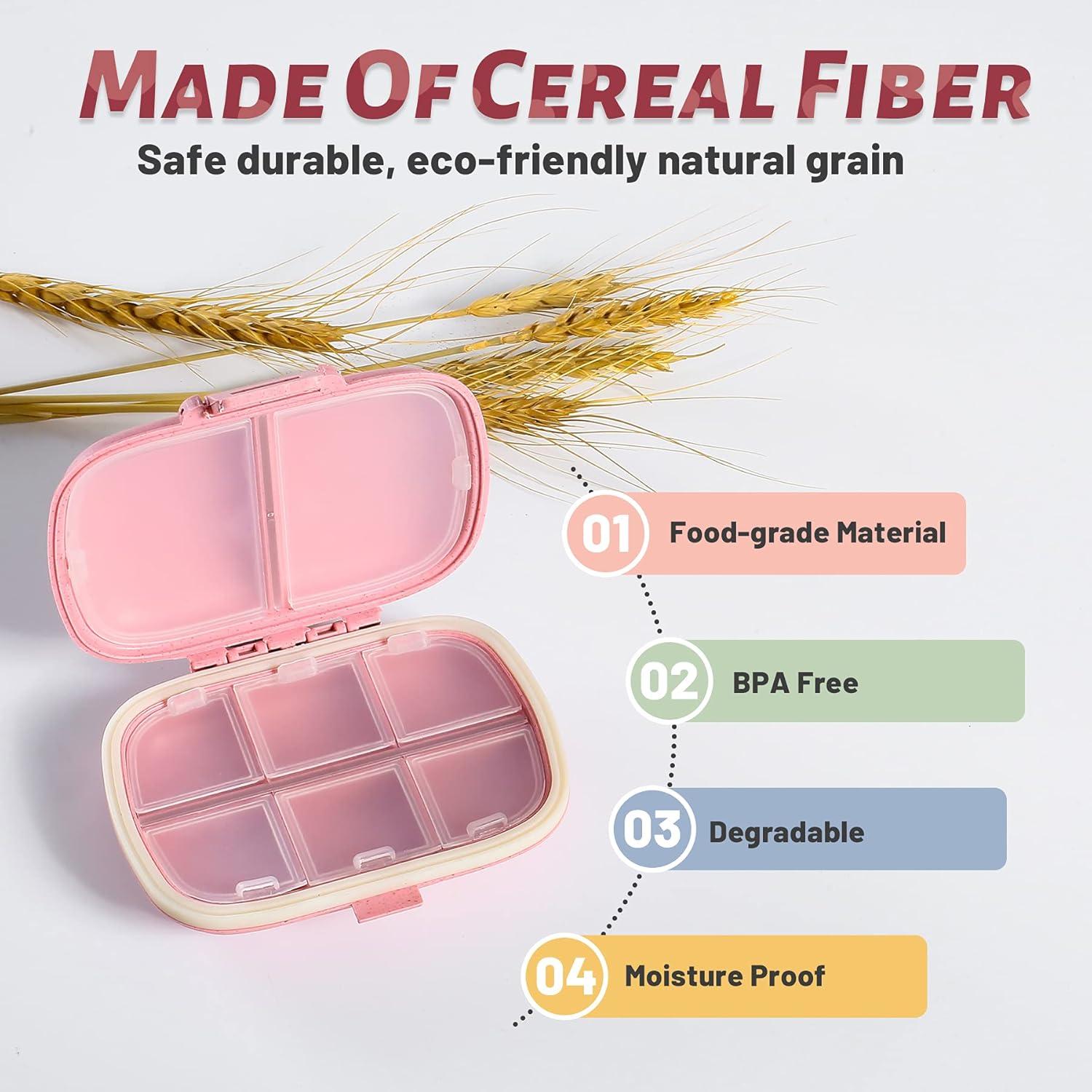 Organizador de Pastillas Qeedy Rosa 2 Pack, Impermeable y Compacto