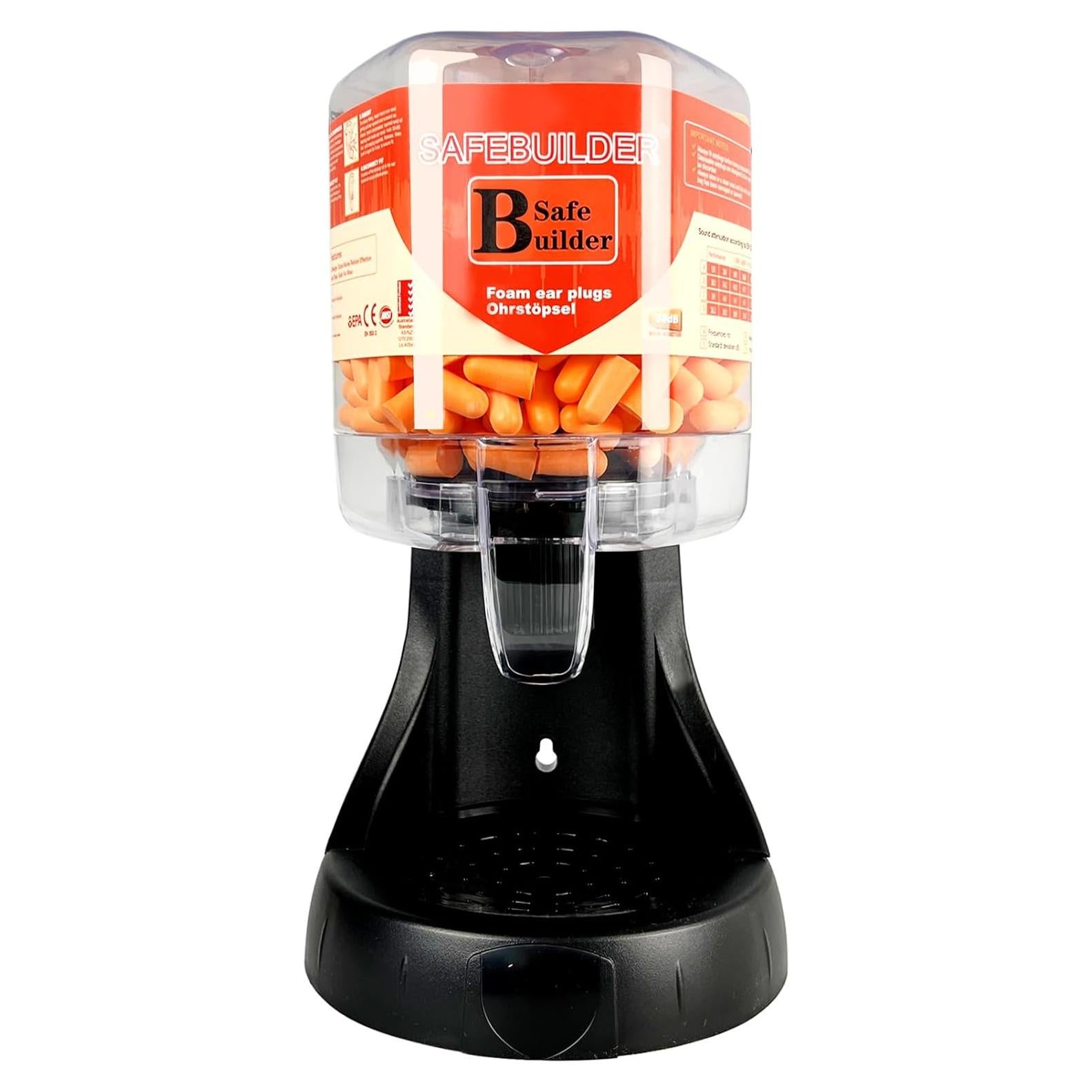 Dispensador de Tapones para Oídos SAFEBUILDER 500 Piezas 38dB