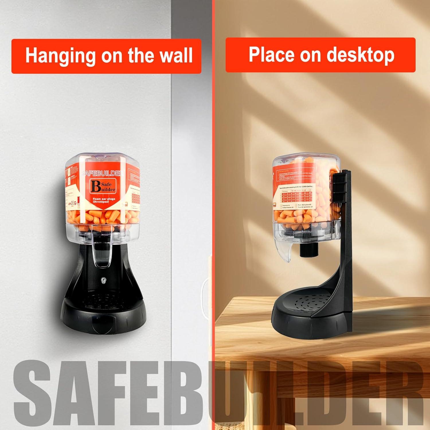 Dispensador de Tapones para Oídos SAFEBUILDER 500 Piezas 38dB