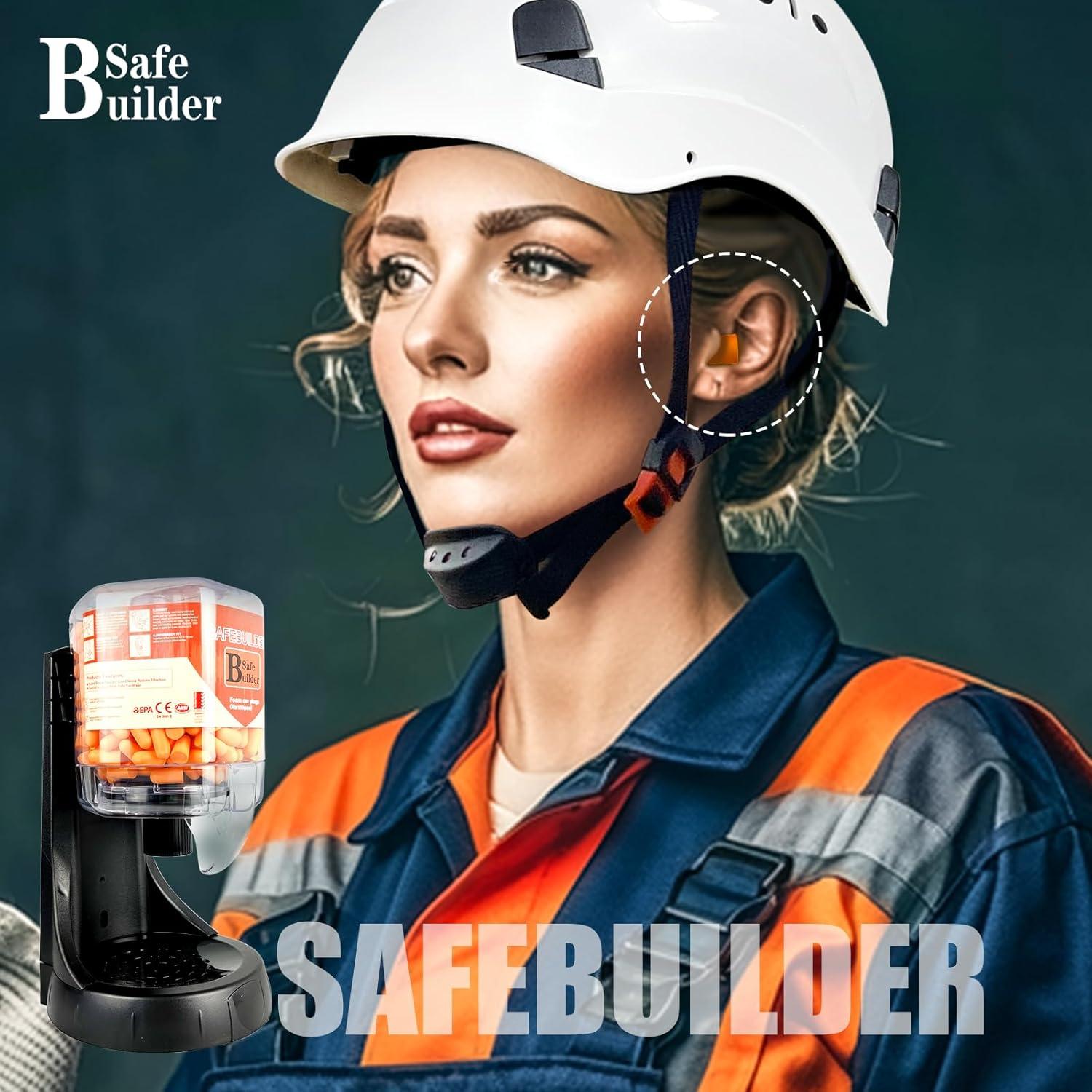 Dispensador de Tapones para Oídos SAFEBUILDER 500 Piezas 38dB