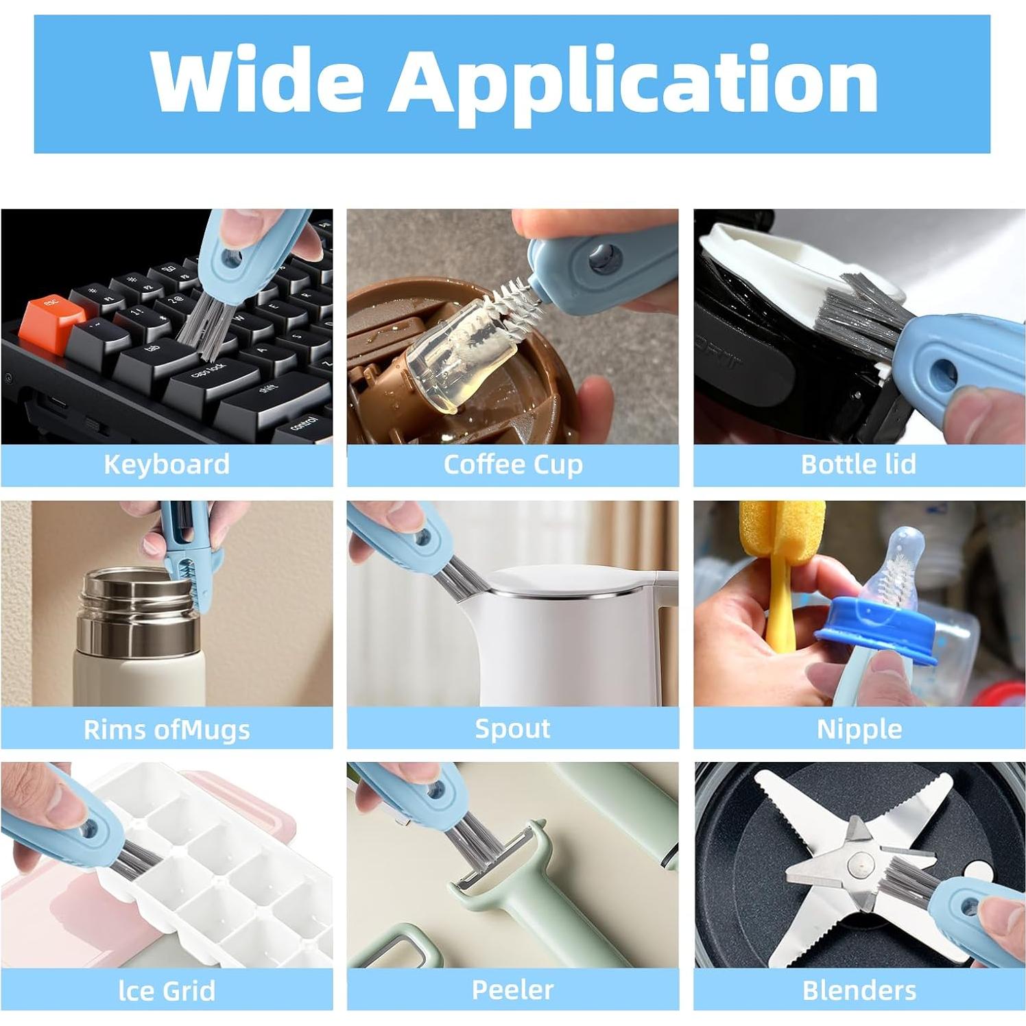 Juego de cepillos de limpieza 3 en 1 TQRR - Azul