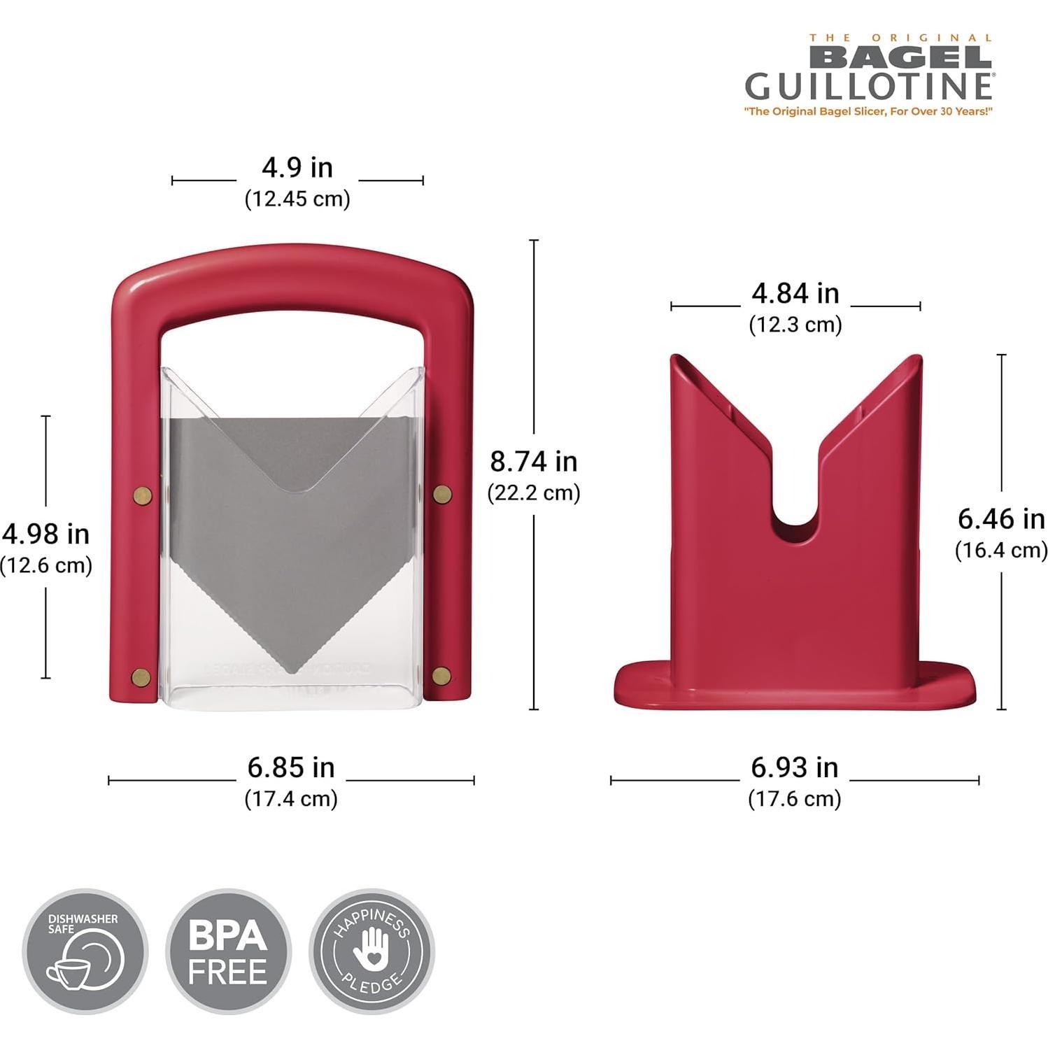 Cortador de Bagels Hoan 23.5 cm con Escudo de Seguridad Rojo