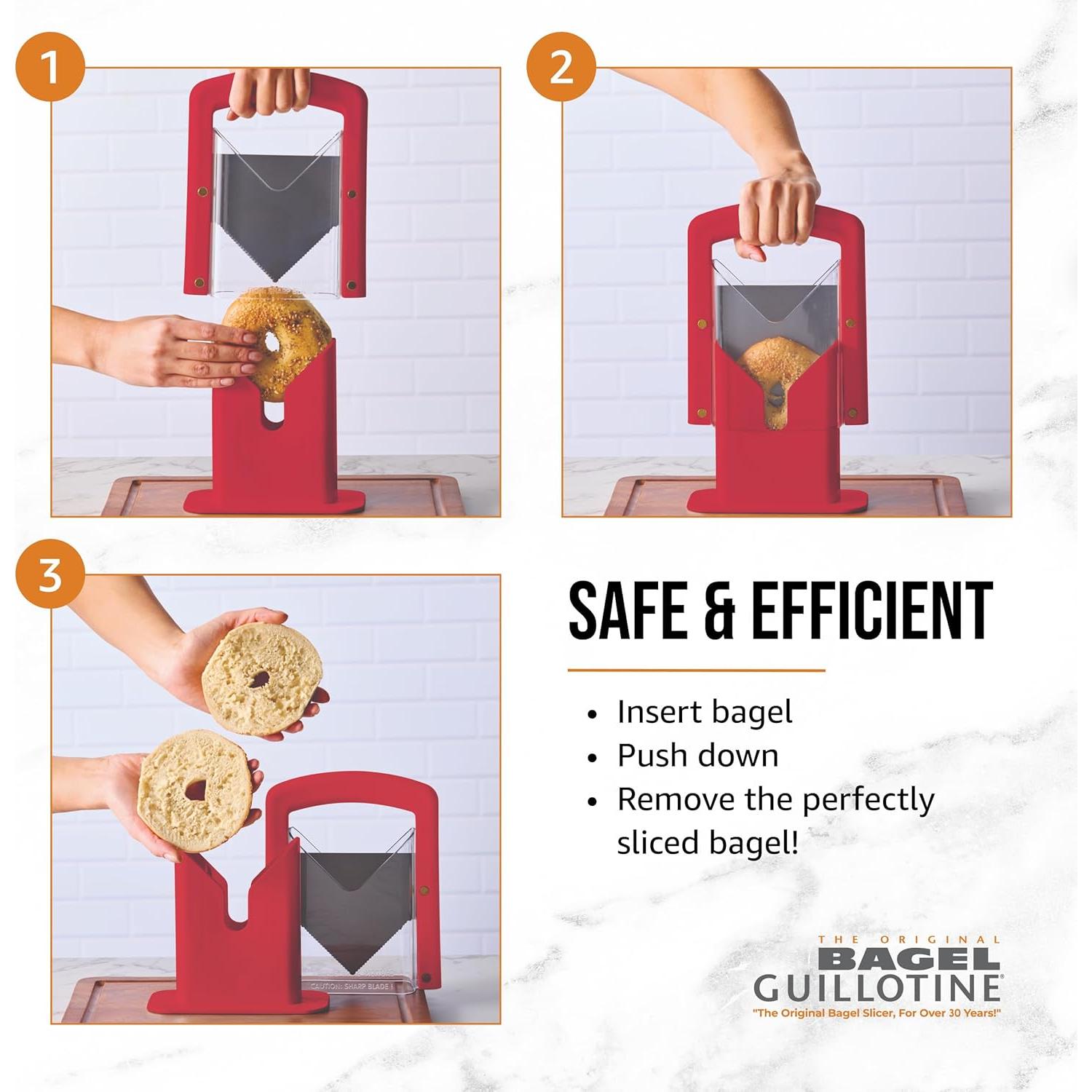 Cortador de Bagels Hoan 23.5 cm con Escudo de Seguridad Rojo