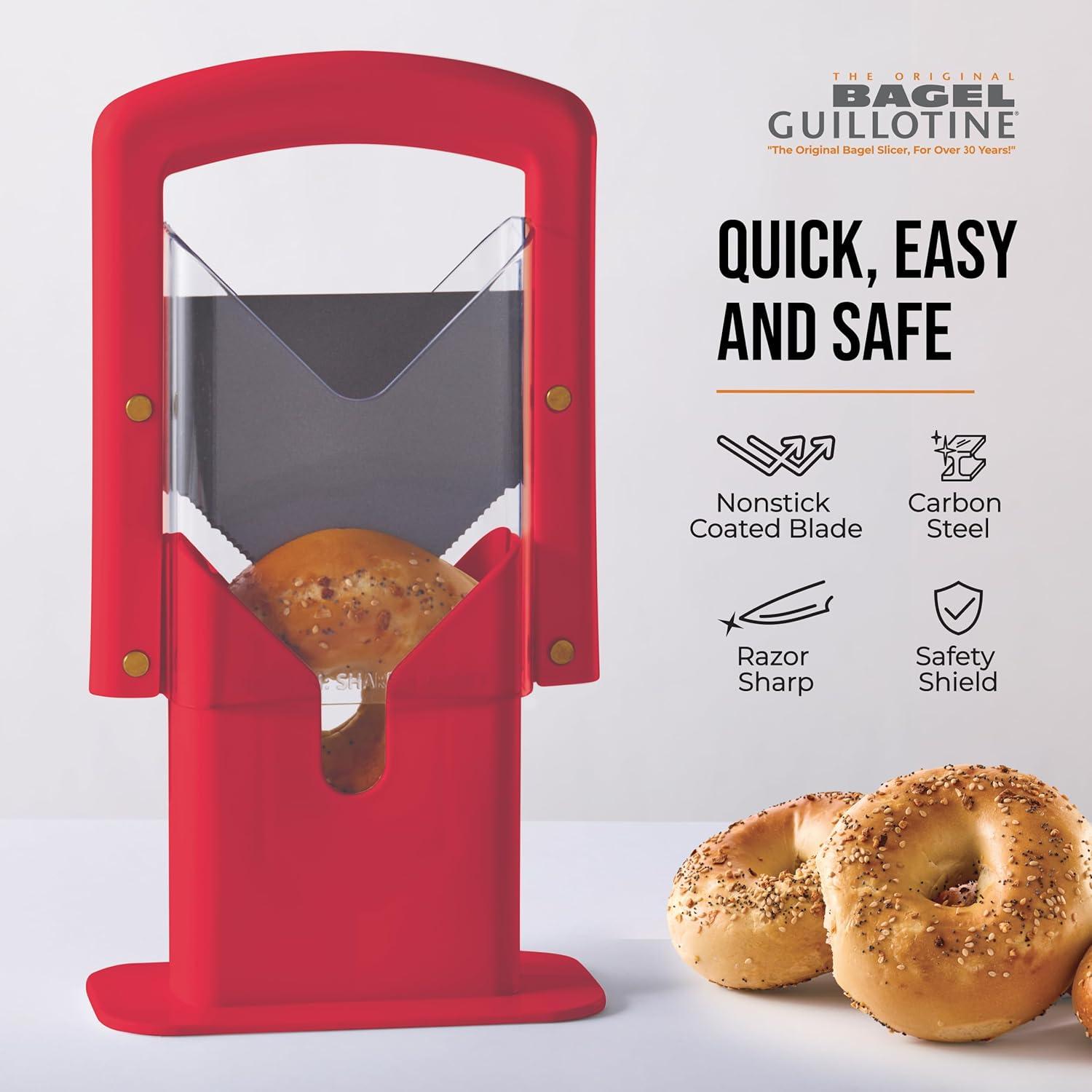 Cortador de Bagels Hoan 23.5 cm con Escudo de Seguridad Rojo