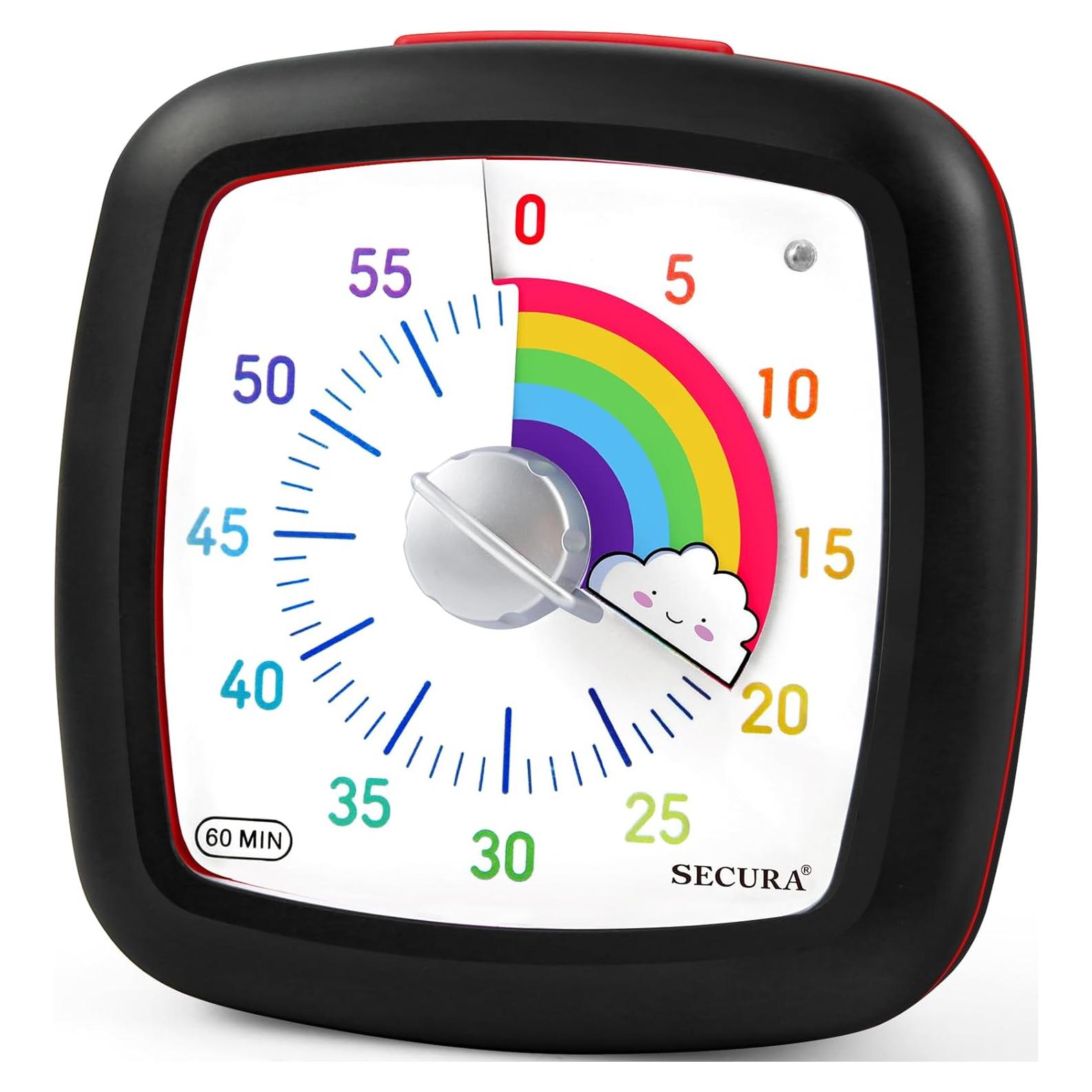 Temporizador Visual Secura 60 Minutos Sin Tictac para Estudio