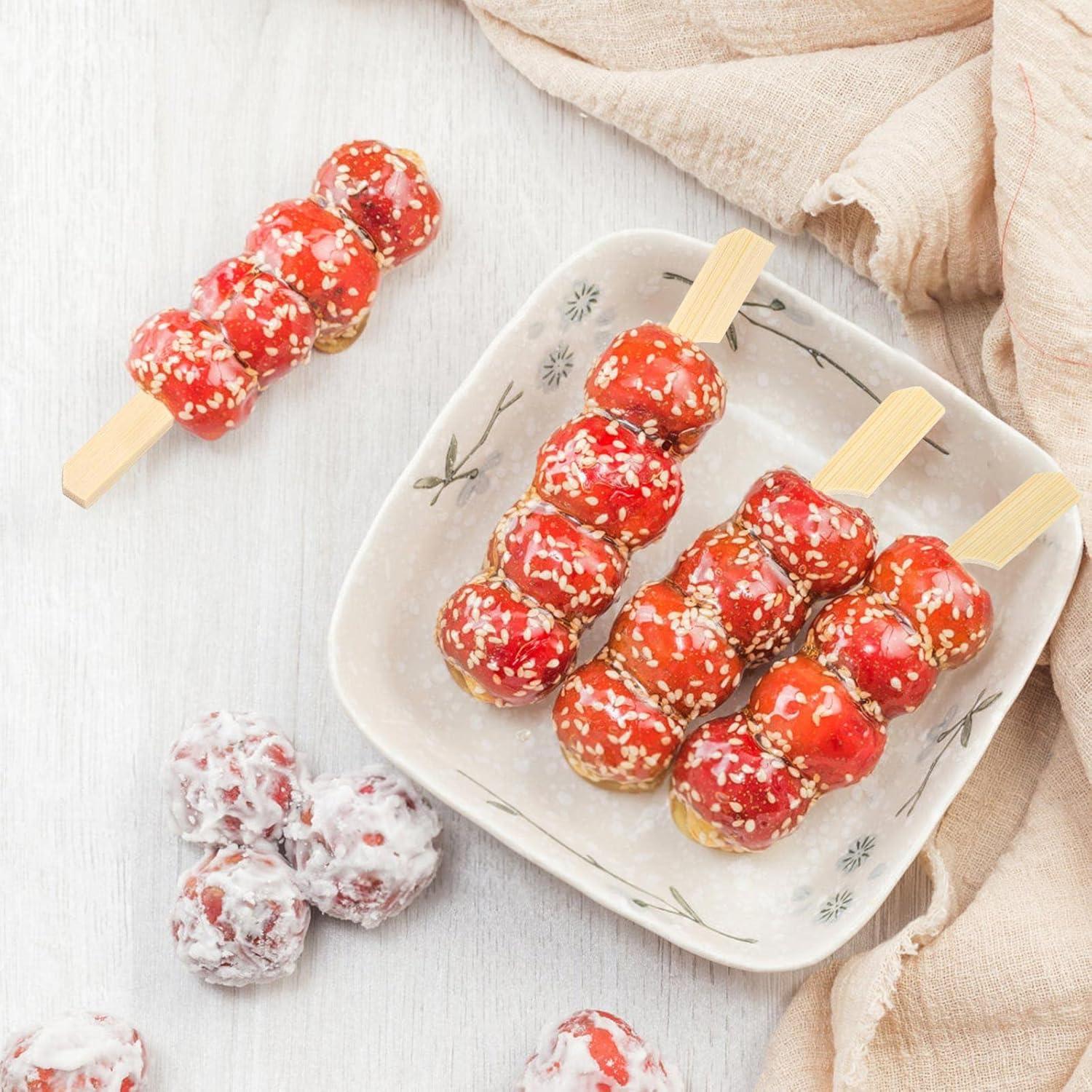 200 Palillos de Bambú 8.89 cm para Aperitivos y Cócteles