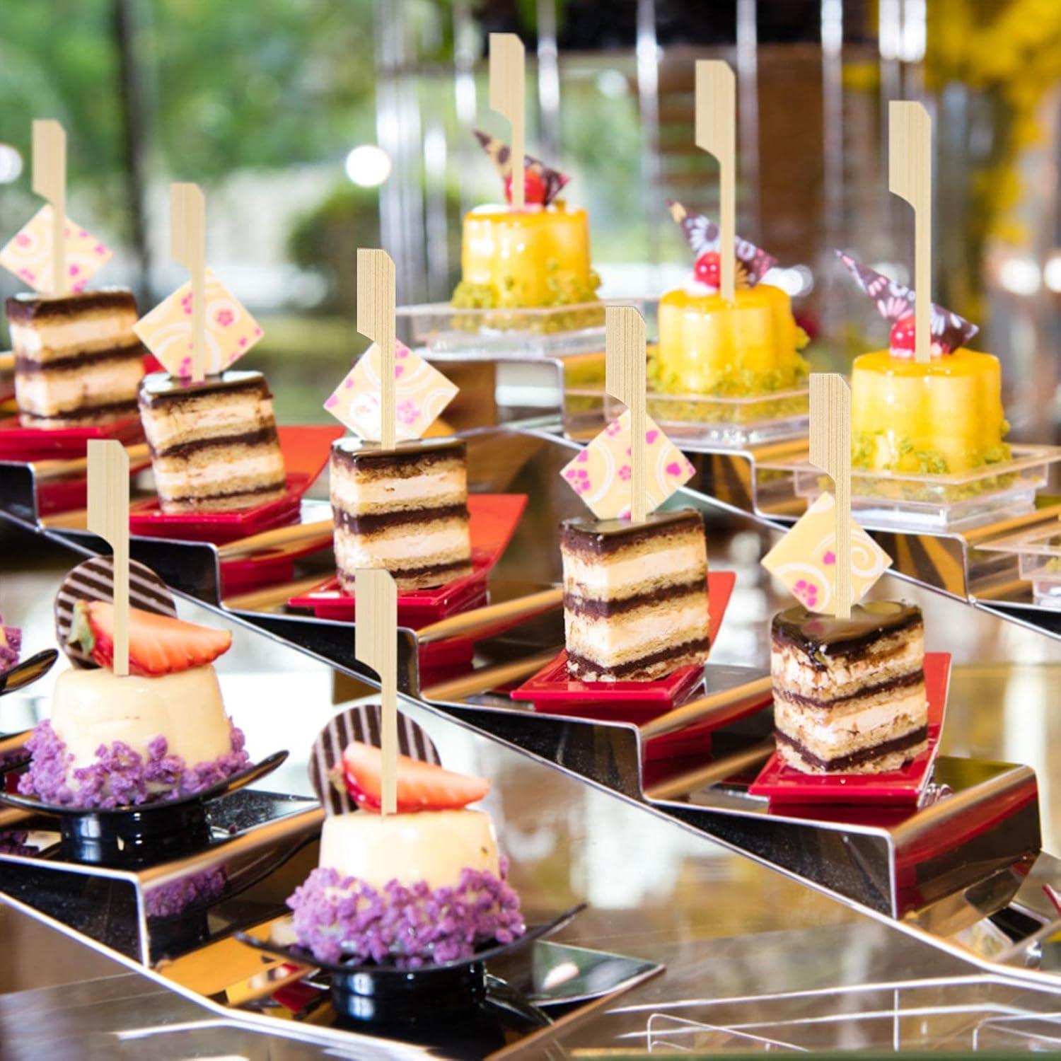 200 Palillos de Bambú 8.89 cm para Aperitivos y Cócteles