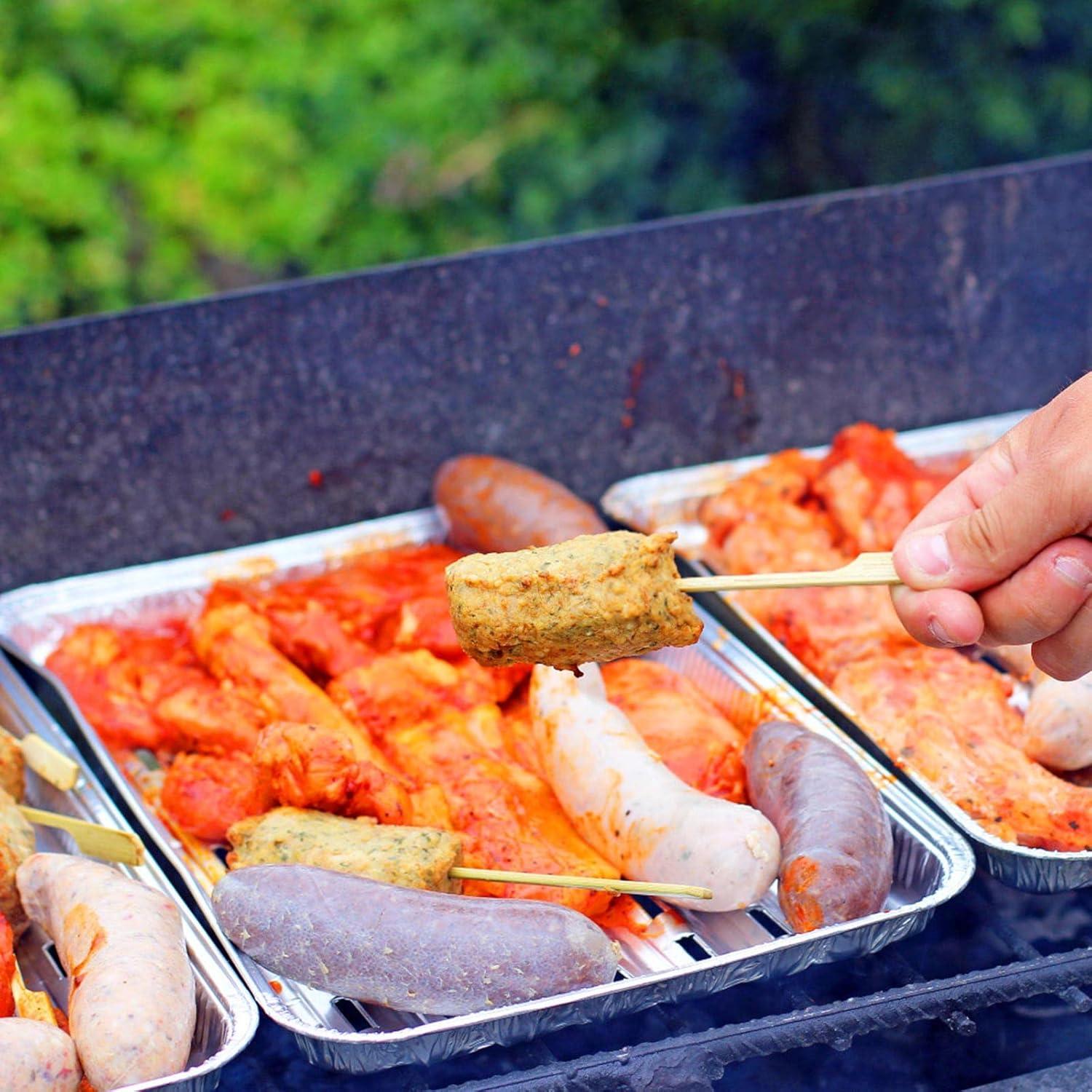 200 Palillos de Bambú 8.89 cm para Aperitivos y Cócteles