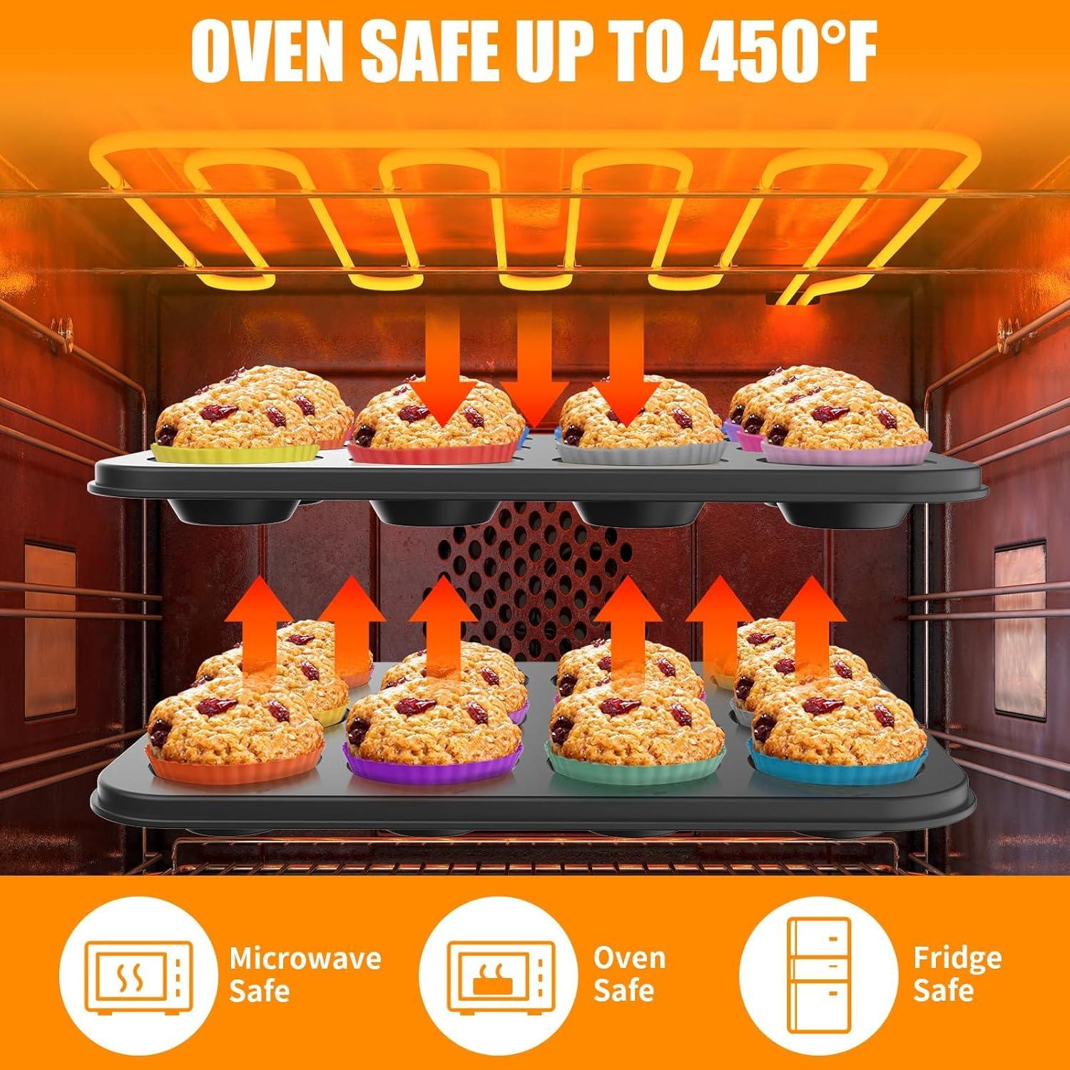 Molde para Muffin WIBIMEN 12 Tazas Silicona Antiadherente