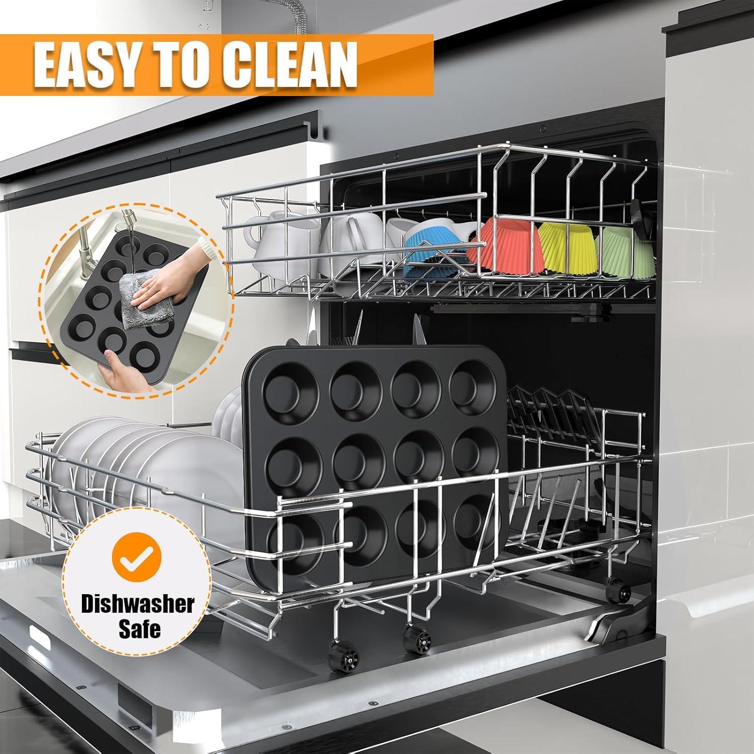 Molde para Muffin WIBIMEN 12 Tazas Silicona Antiadherente