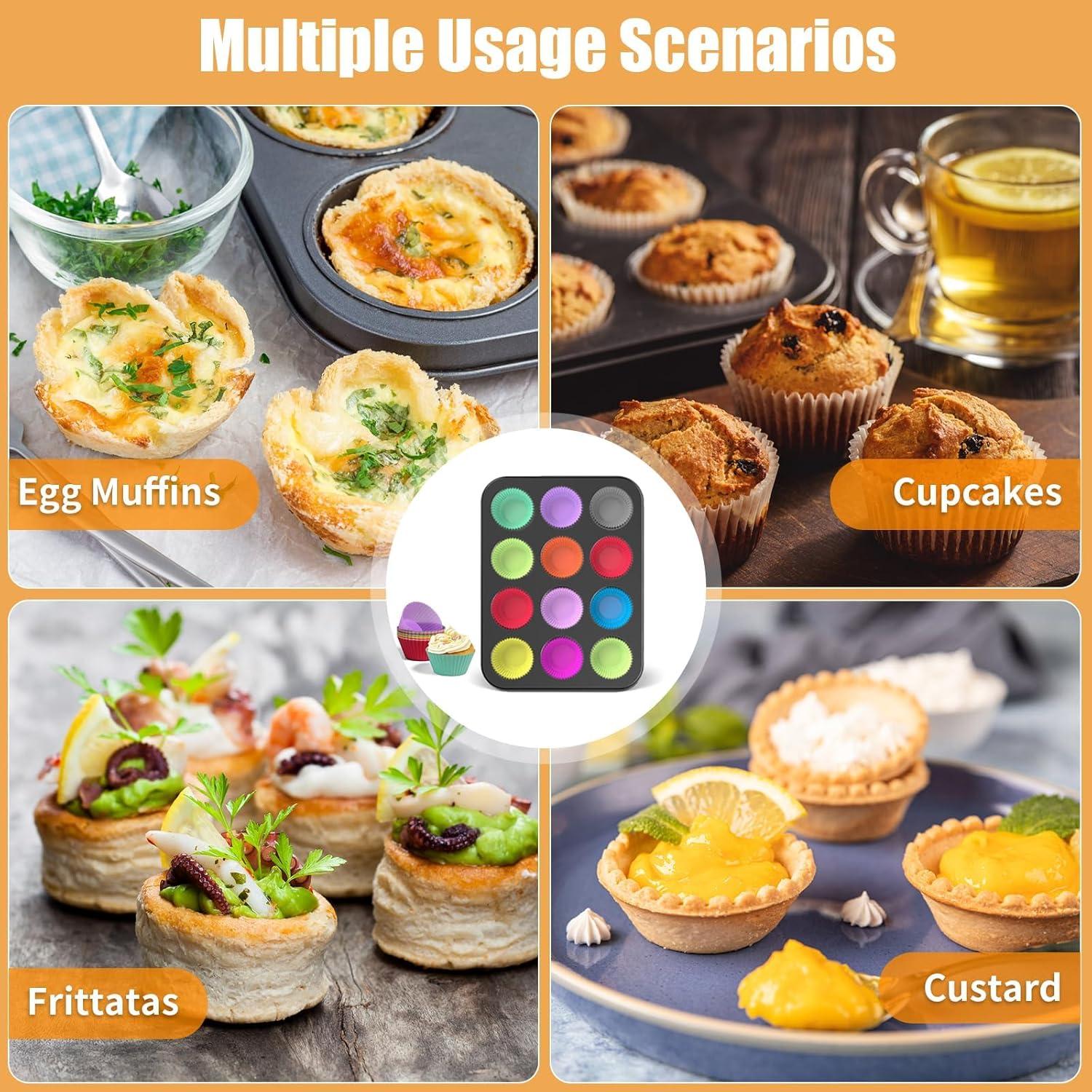 Molde para Muffin WIBIMEN 12 Tazas Silicona Antiadherente