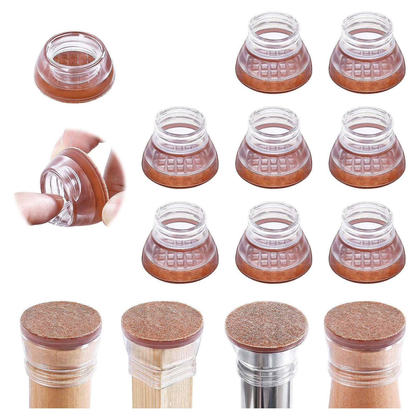 8 Protectores de Piso para Patas de Sillas RCHYFEED - Silicona y Fieltro